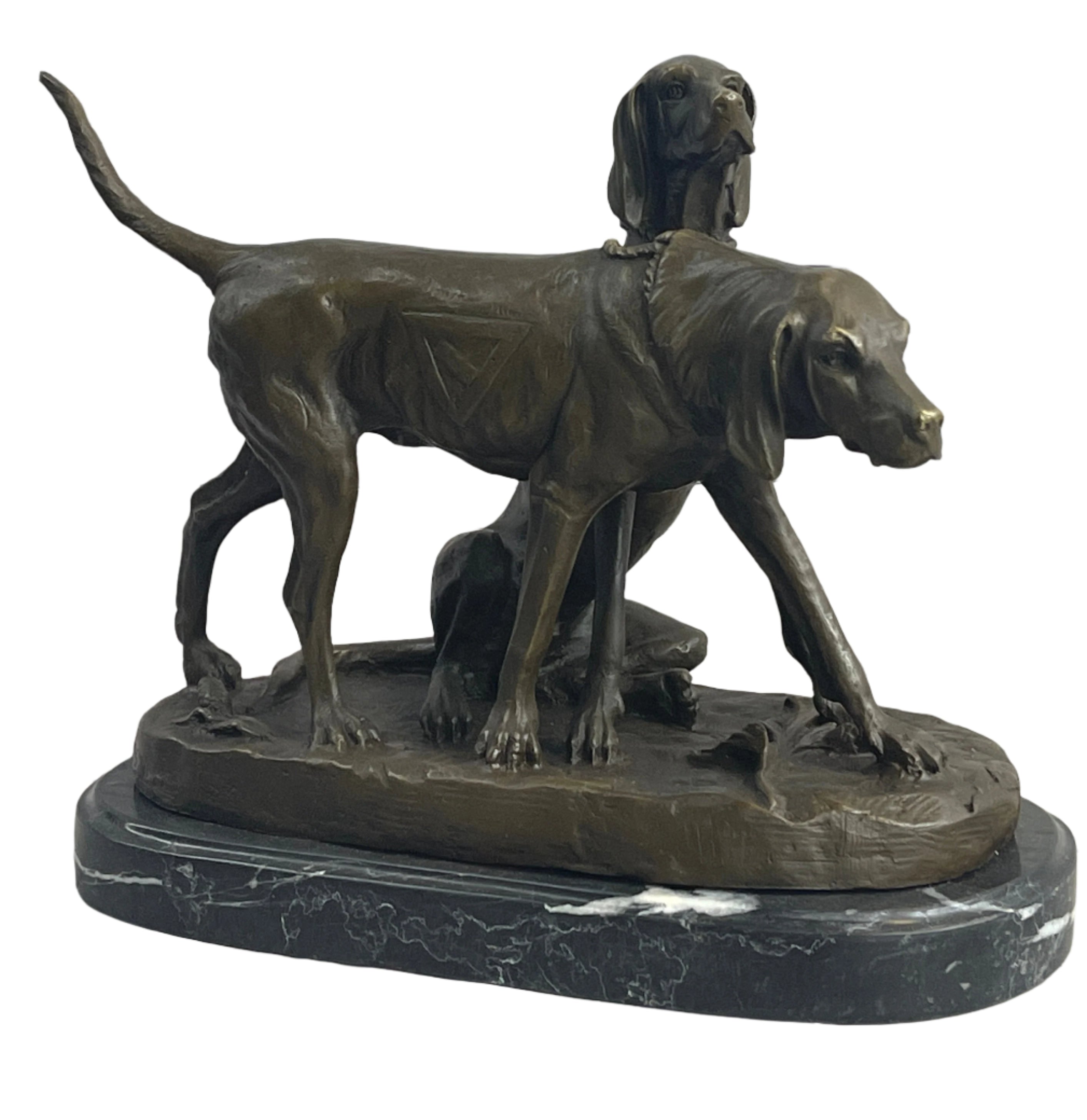 Service Dogs Hunting Hound Retriever Dog Hot Cast Bronze Sculpture Statue Decor