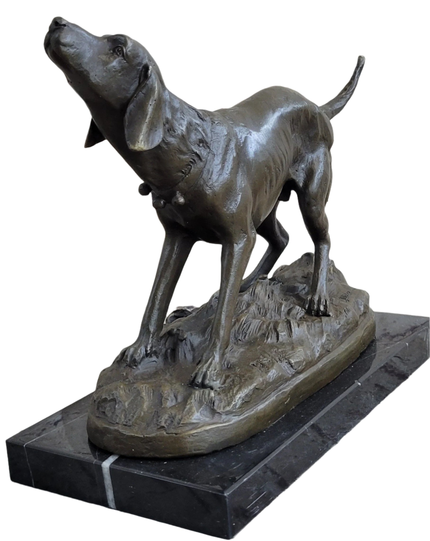 Hunting Dog Wolfhound Bronze Marble Statue Bookend Sculpture Artwork Gift Sale