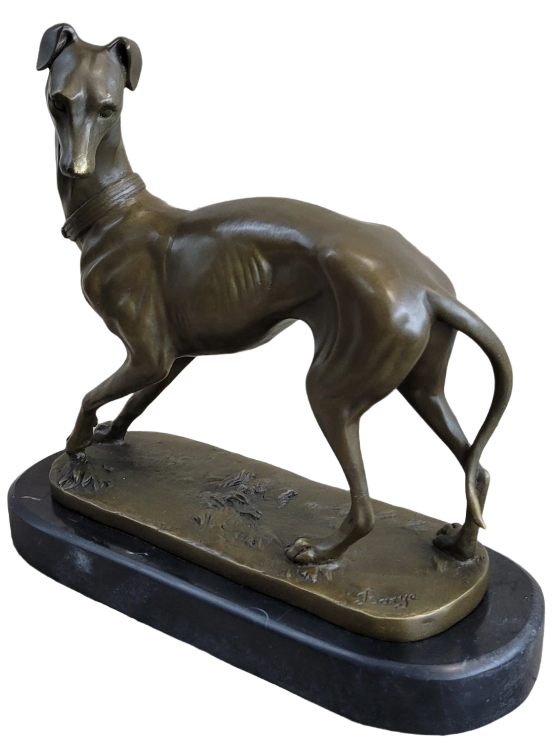 Handmade LARGE Bronze of a Whippet Greyhound Dog Classic Masterpiece Figurine