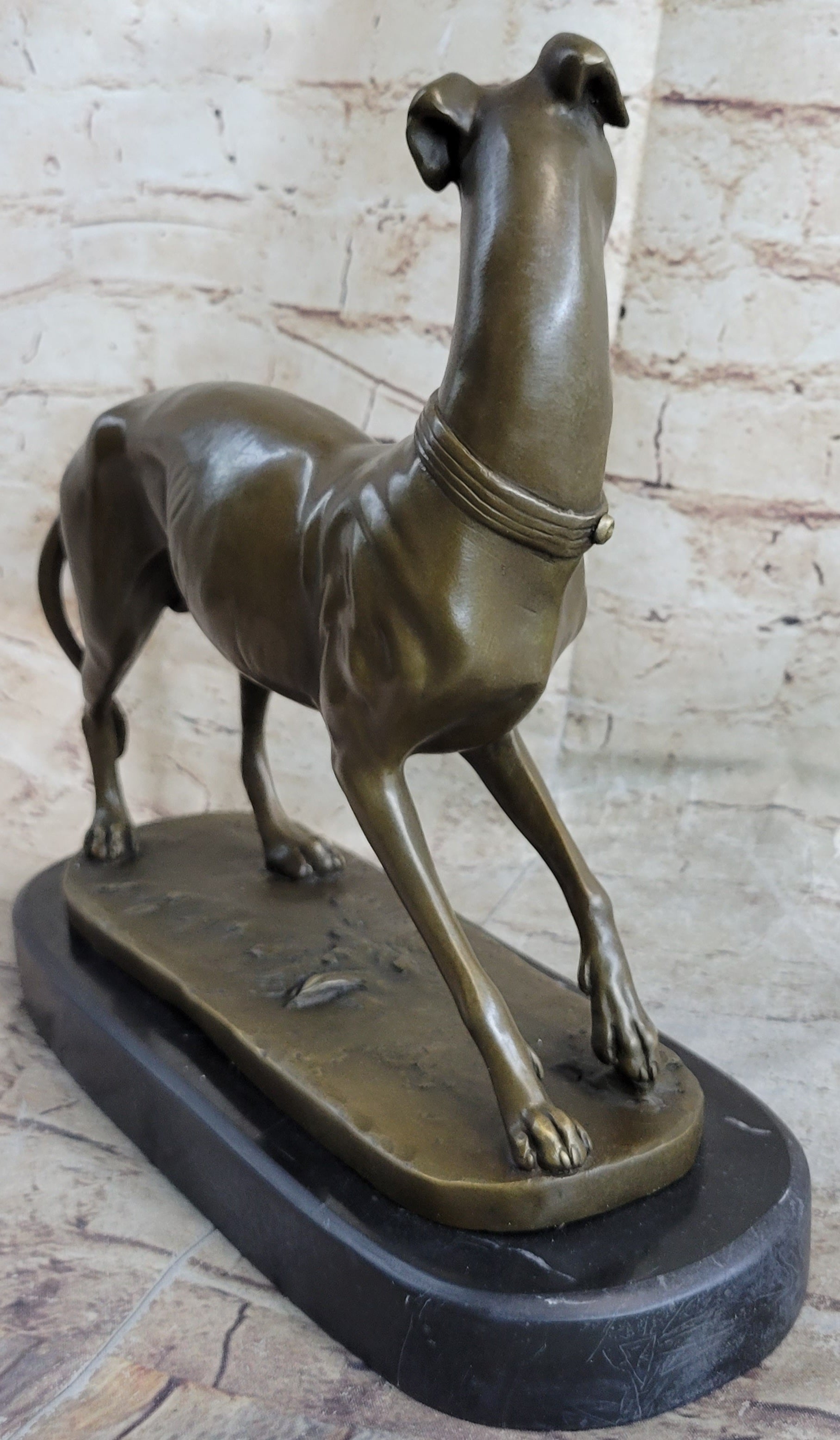 Handmade LARGE Bronze of a Whippet Greyhound Dog Classic Masterpiece Figurine