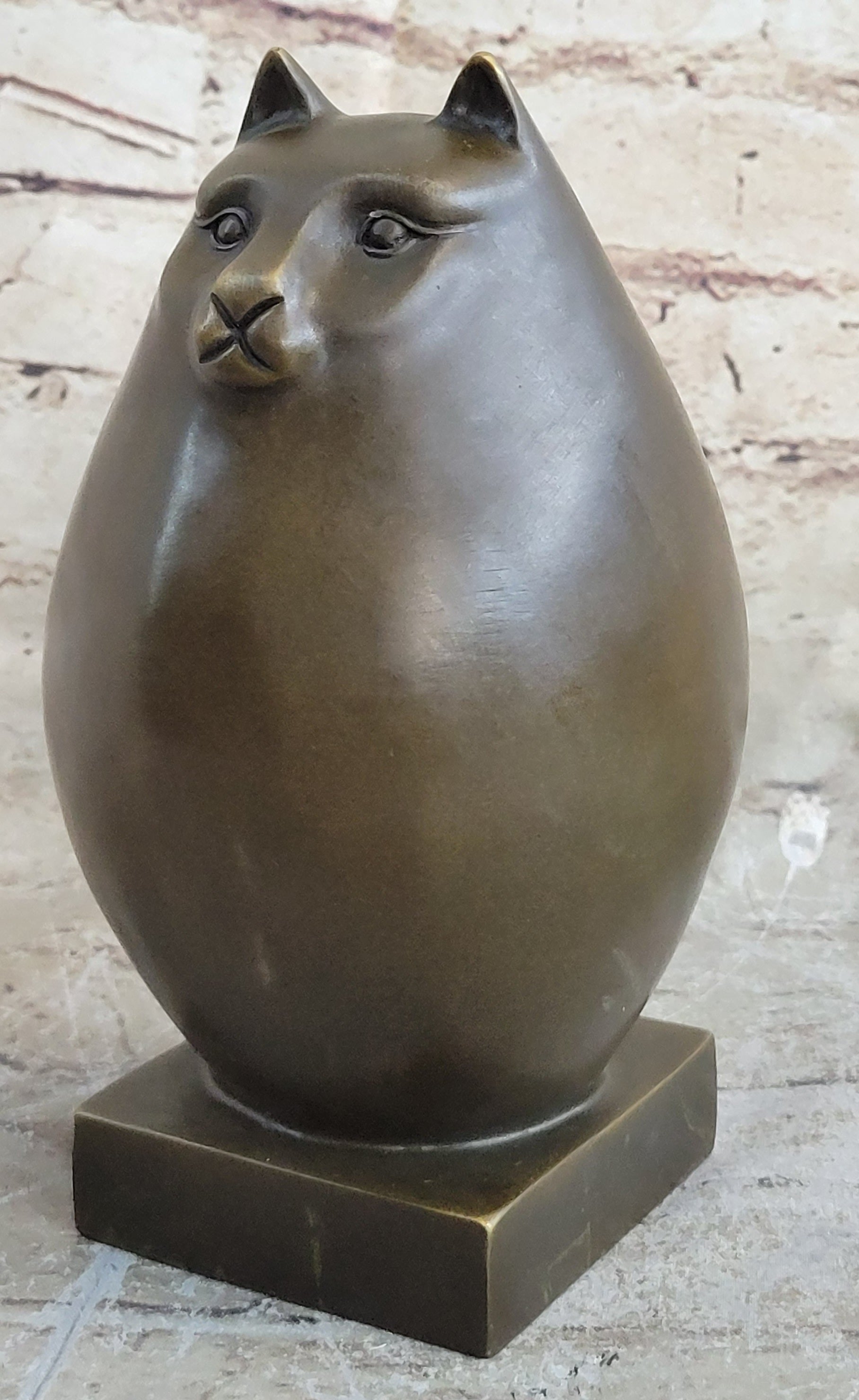 Fat Cat Abstract Bronze Modern Art Sculpture Statue Figure Fernando Botero