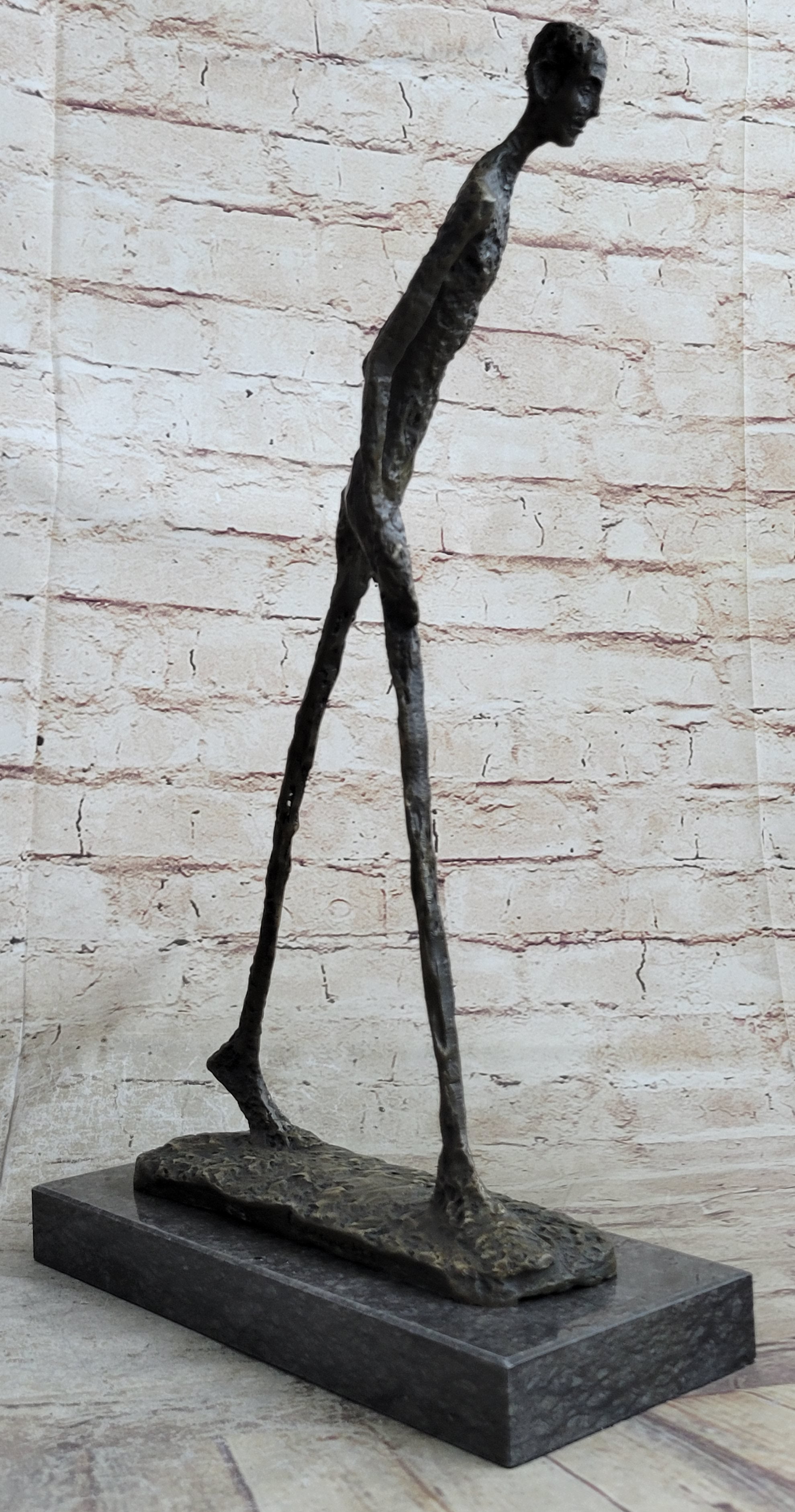 WALKING MAN after Giacometti Bronze Statue Sculpture Modern Art 18" x 10"