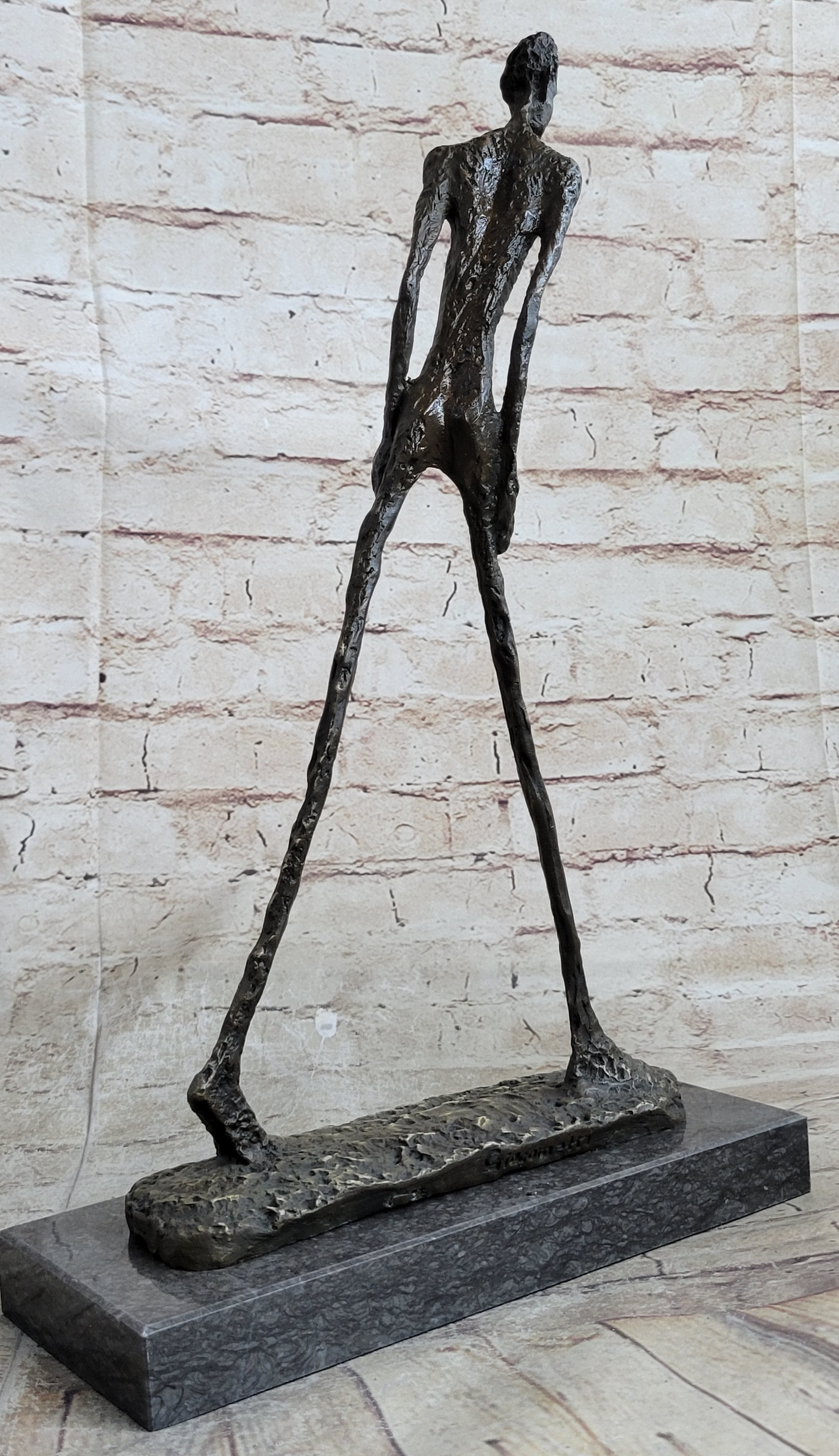 WALKING MAN after Giacometti Bronze Statue Sculpture Modern Art 18" x 10"