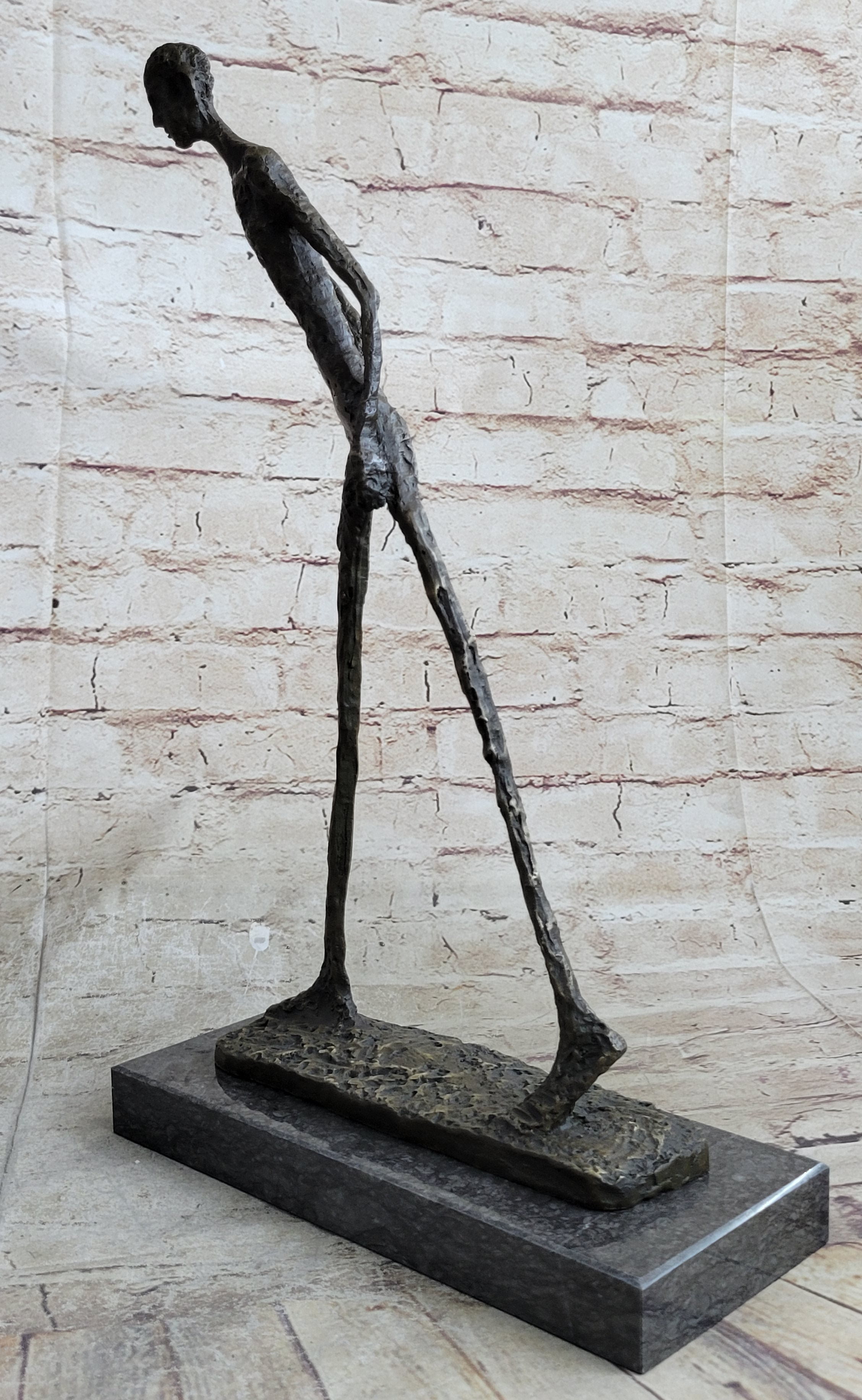 WALKING MAN after Giacometti Bronze Statue Sculpture Modern Art 18" x 10"