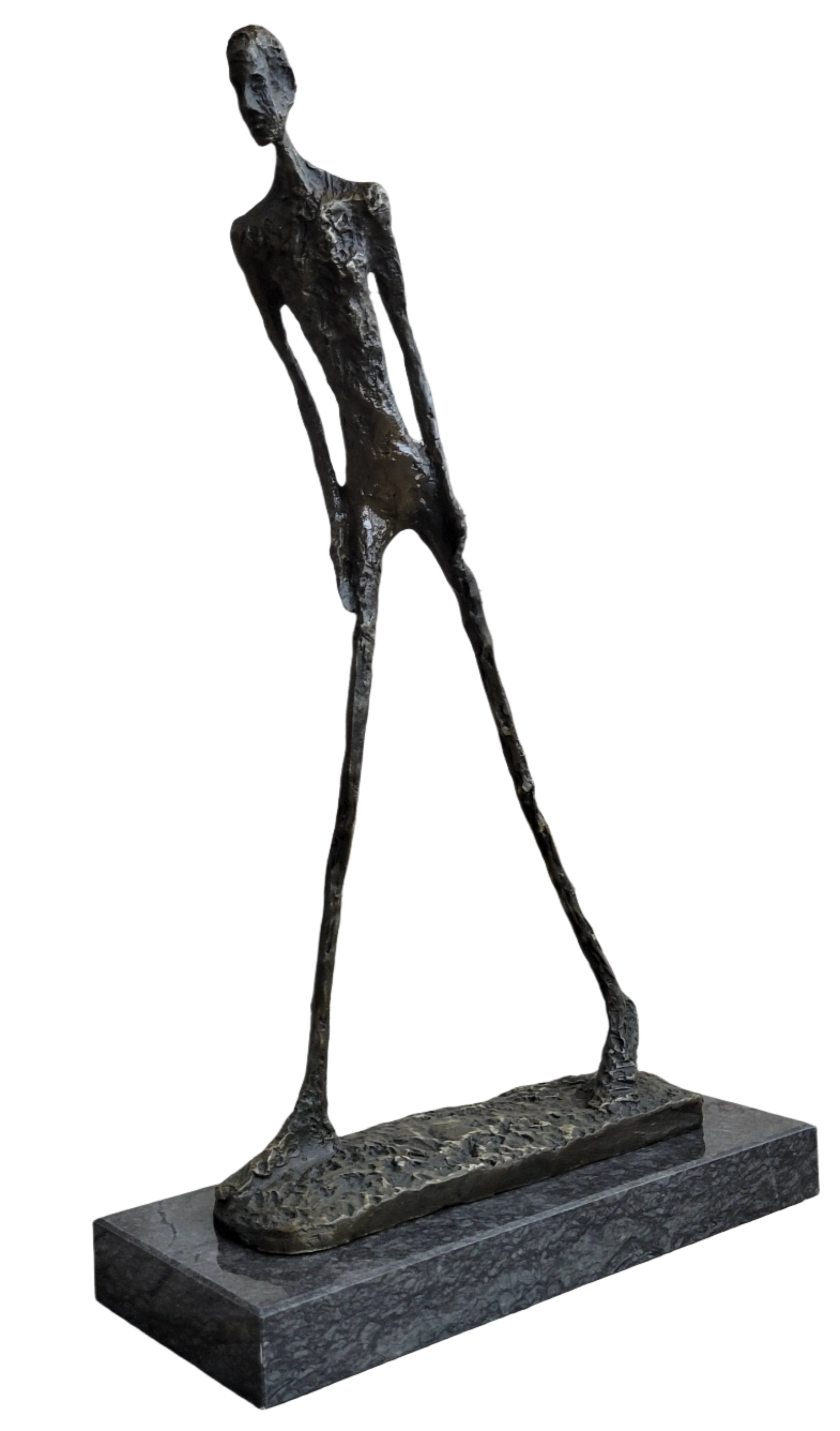 WALKING MAN after Giacometti Bronze Statue Sculpture Modern Art 18" x 10"