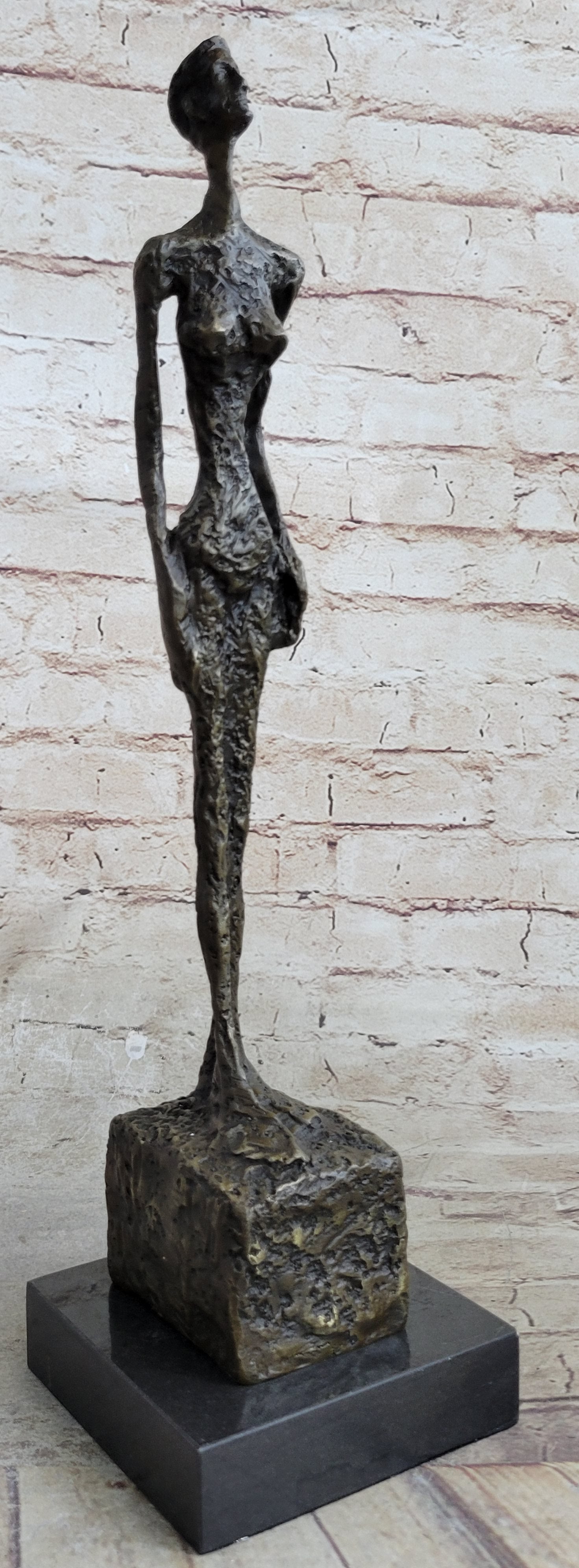 WOMAN OF VENICE IV after Giacometti Bronze Statue Sculpture Modern Art 17" x 5"