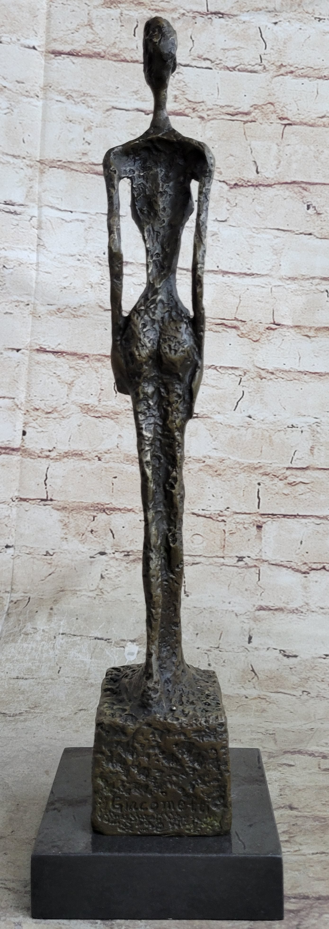 WOMAN OF VENICE IV after Giacometti Bronze Statue Sculpture Modern Art 17" x 5"