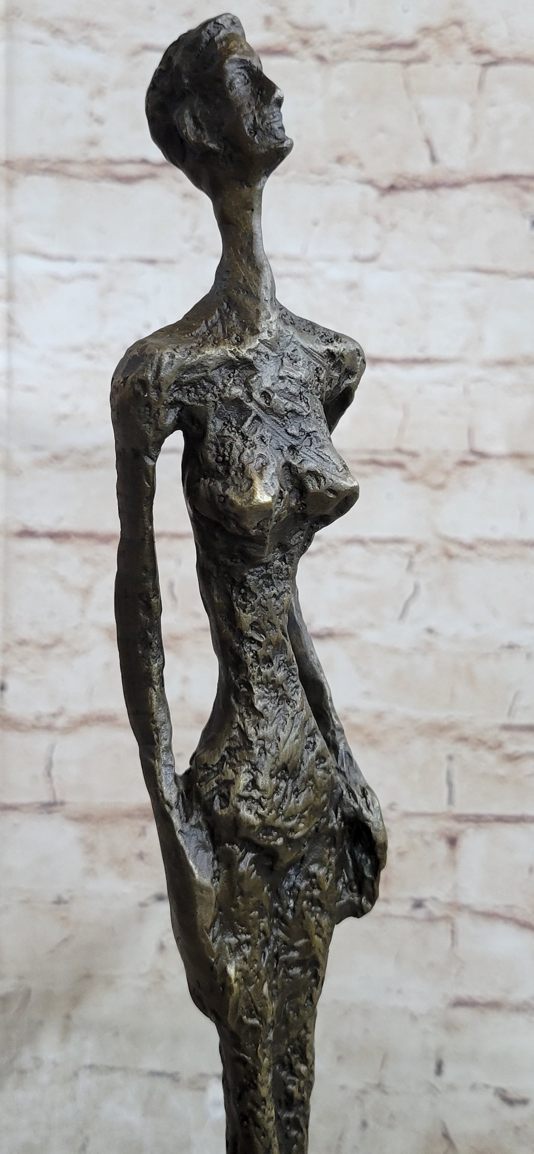 WOMAN OF VENICE IV after Giacometti Bronze Statue Sculpture Modern Art 17" x 5"