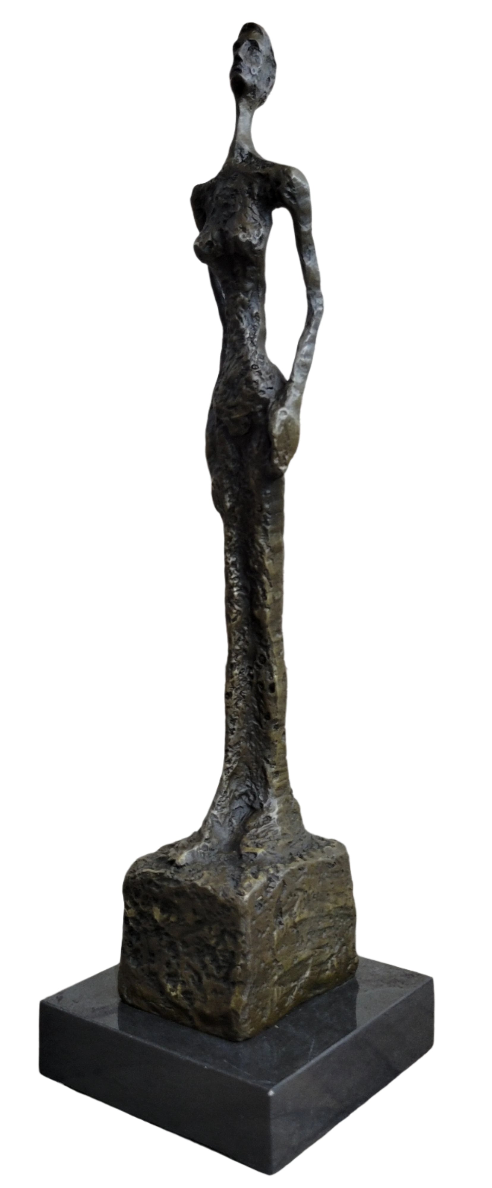 WOMAN OF VENICE IV after Giacometti Bronze Statue Sculpture Modern Art 17" x 5"