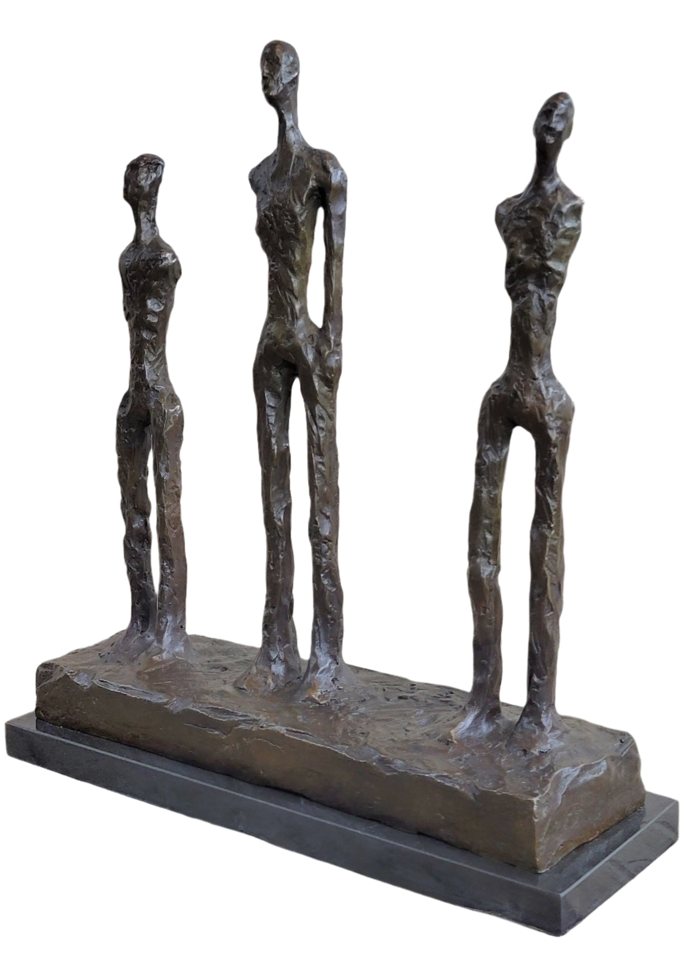 Three Standing Men Surrealist Figures Bronze Art Sculpture Statue after Alberto Giacometti