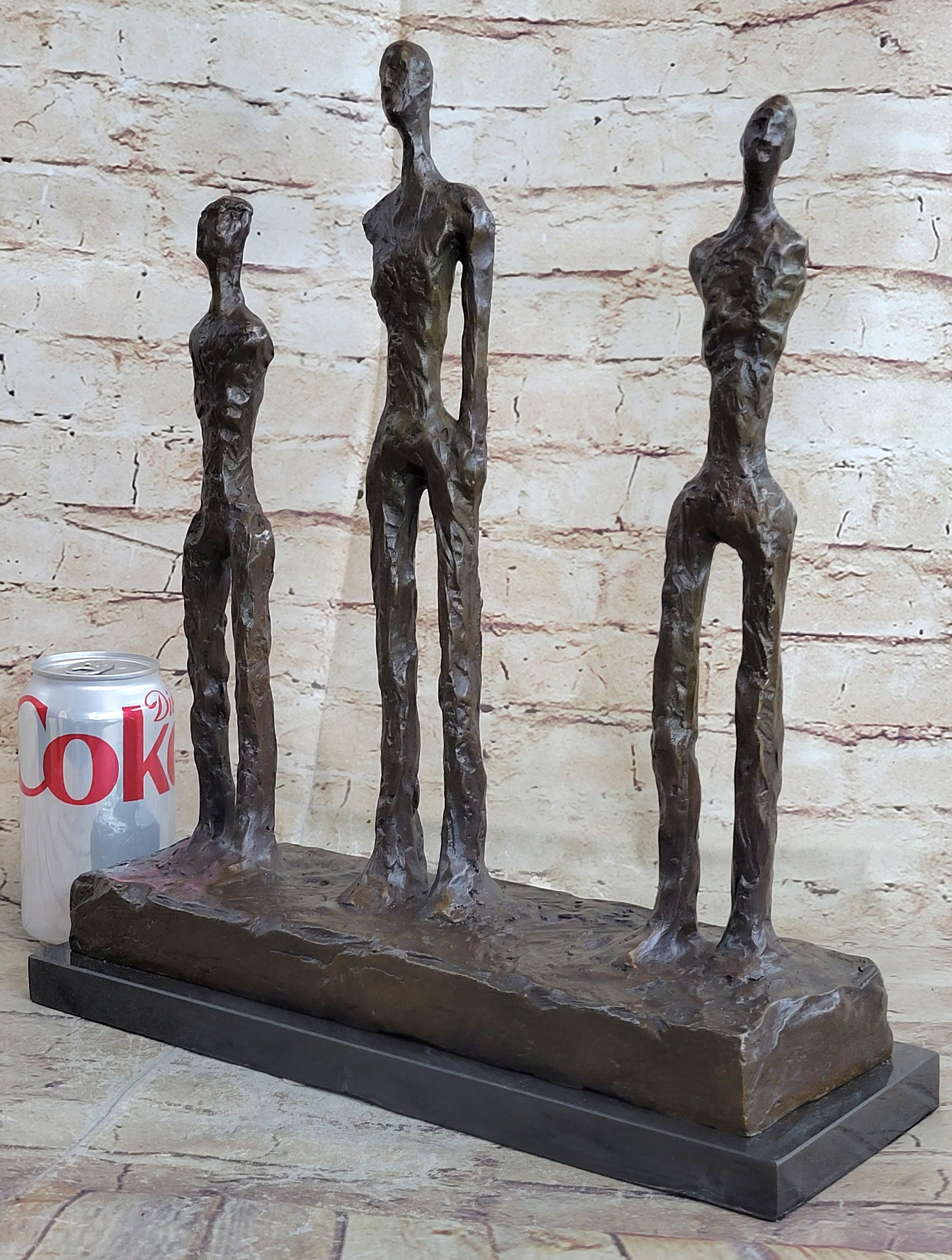 Three Standing Men Surrealist Figures Bronze Art Sculpture Statue after Alberto Giacometti