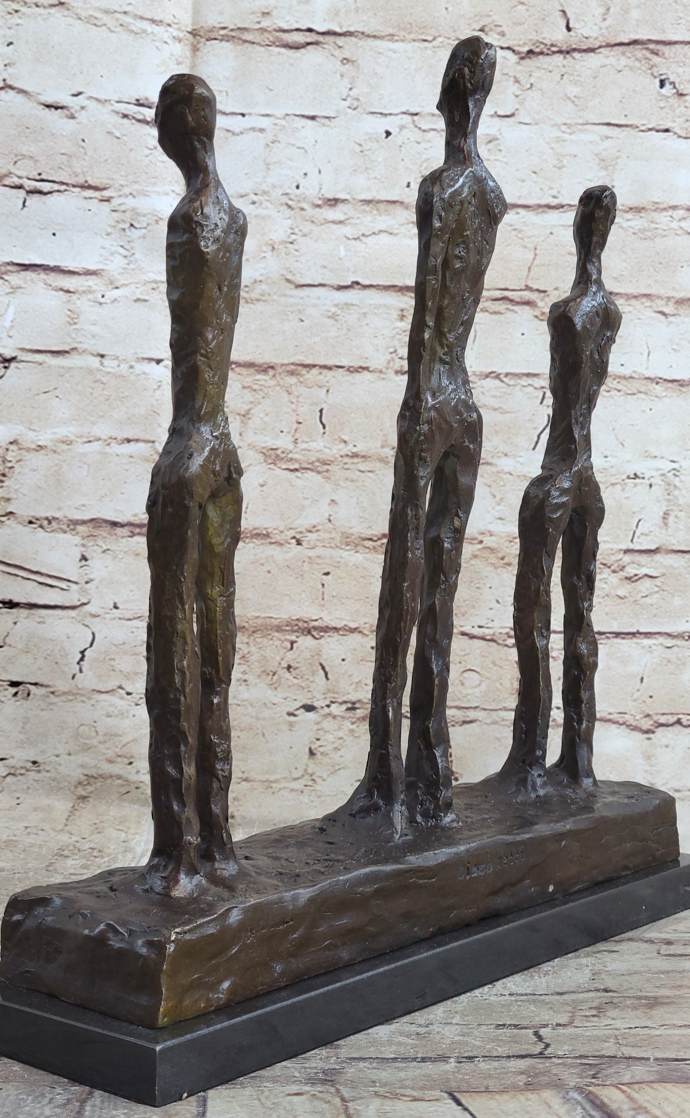 Three Standing Men Surrealist Figures Bronze Art Sculpture Statue after Alberto Giacometti