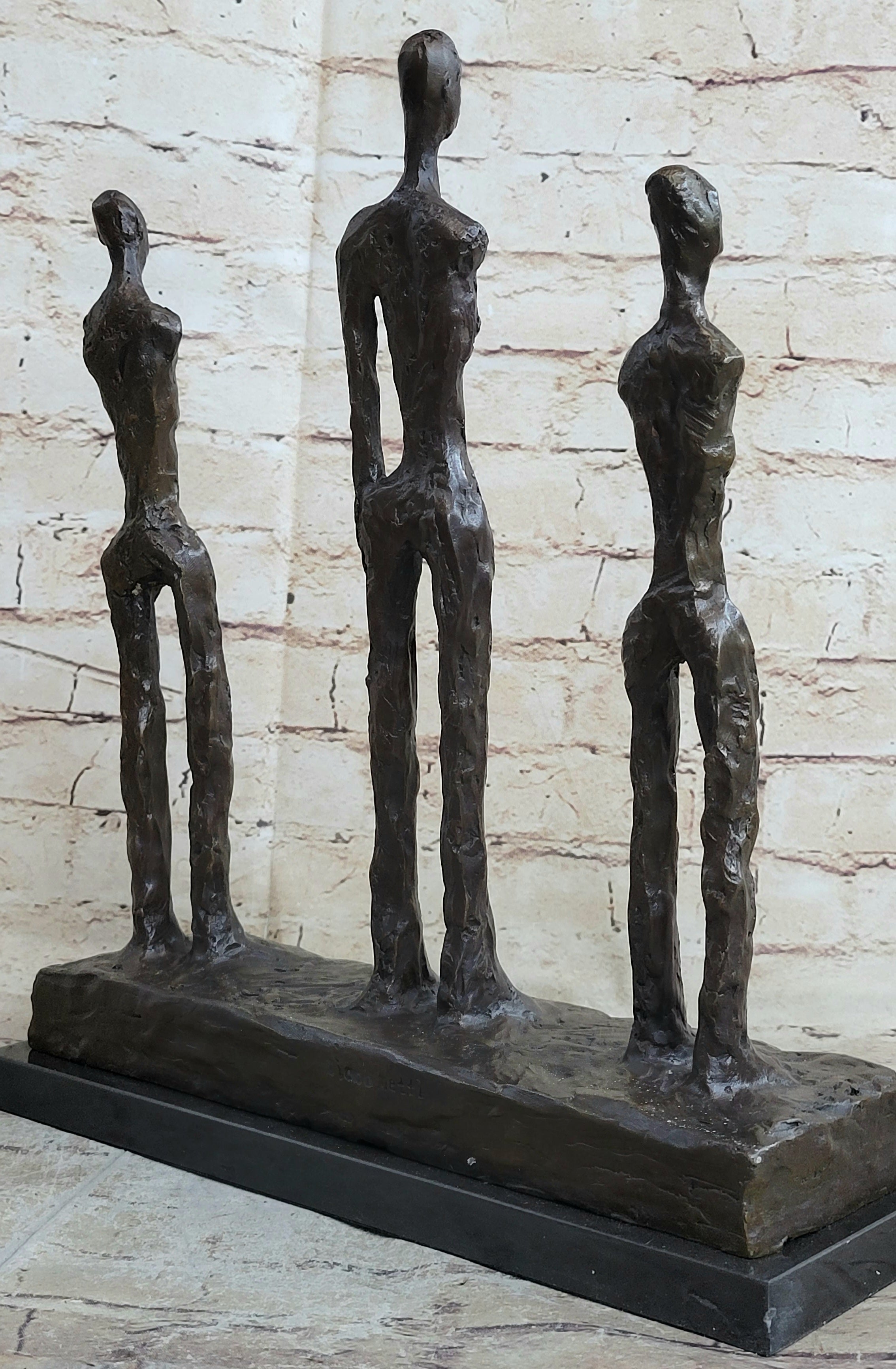 Three Standing Men Surrealist Figures Bronze Art Sculpture Statue after Alberto Giacometti