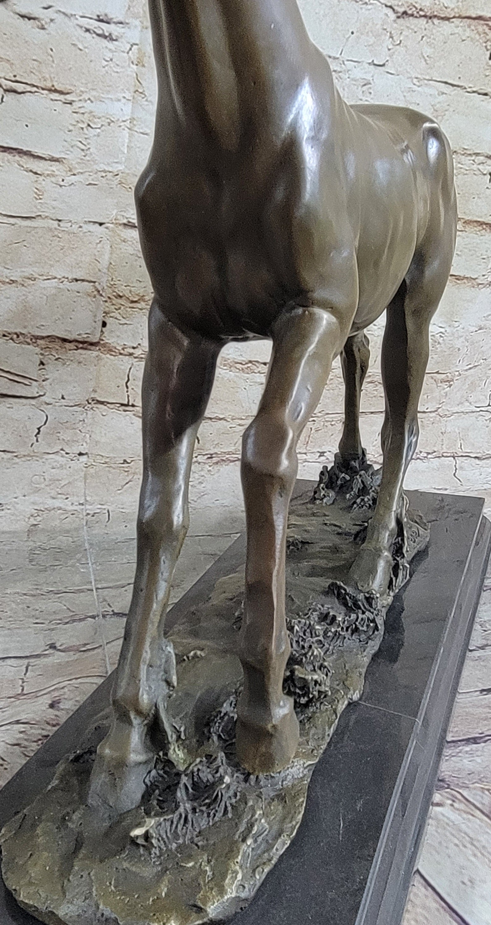 Galloping Stallion Horse Bronze Statue Sculpture Figure PJ Mene Marble Base 15" x 24"