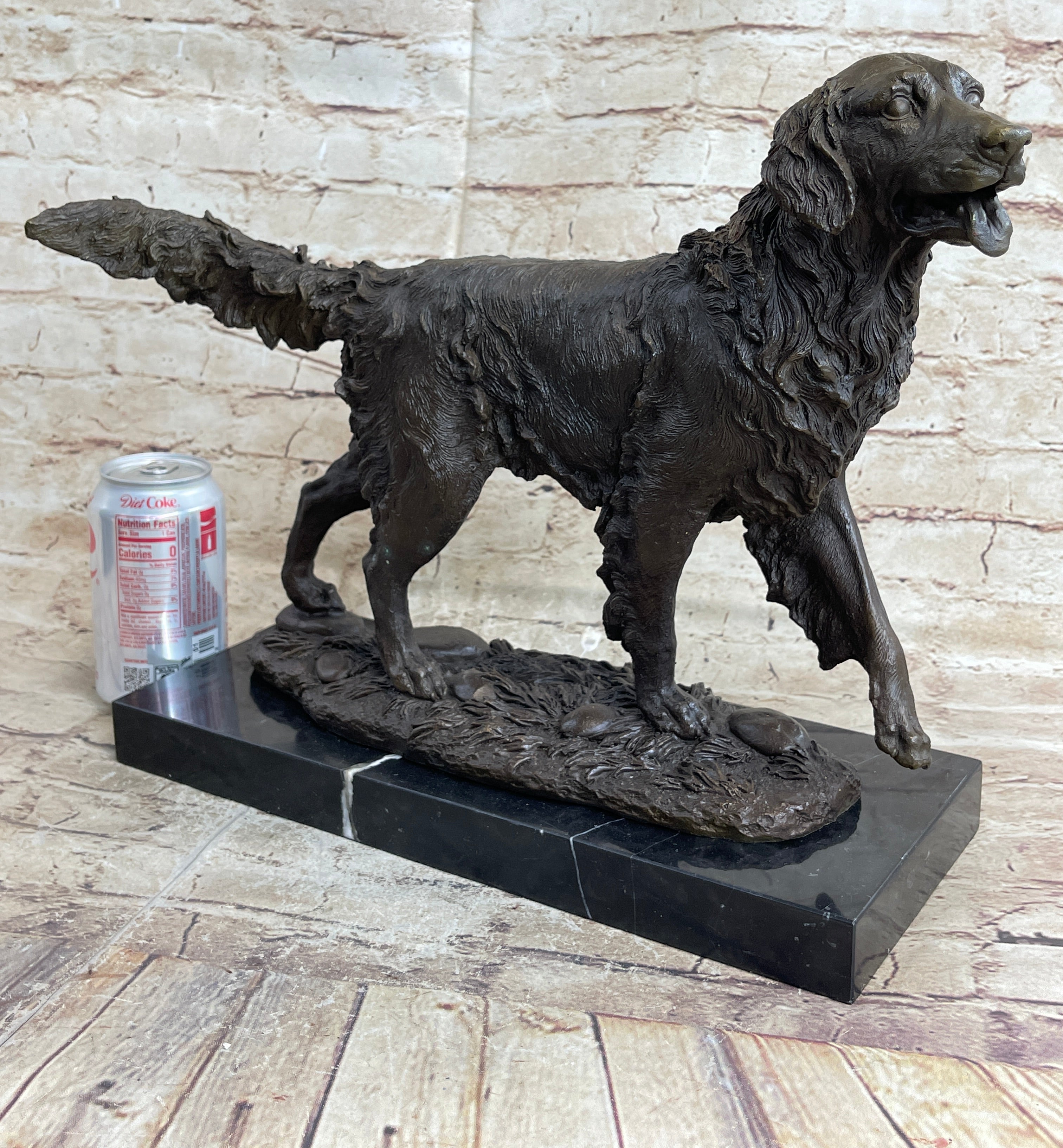 Golden Retriever Show Trial Bronze Marble Base Dog Statue Deco Breeder Trainer