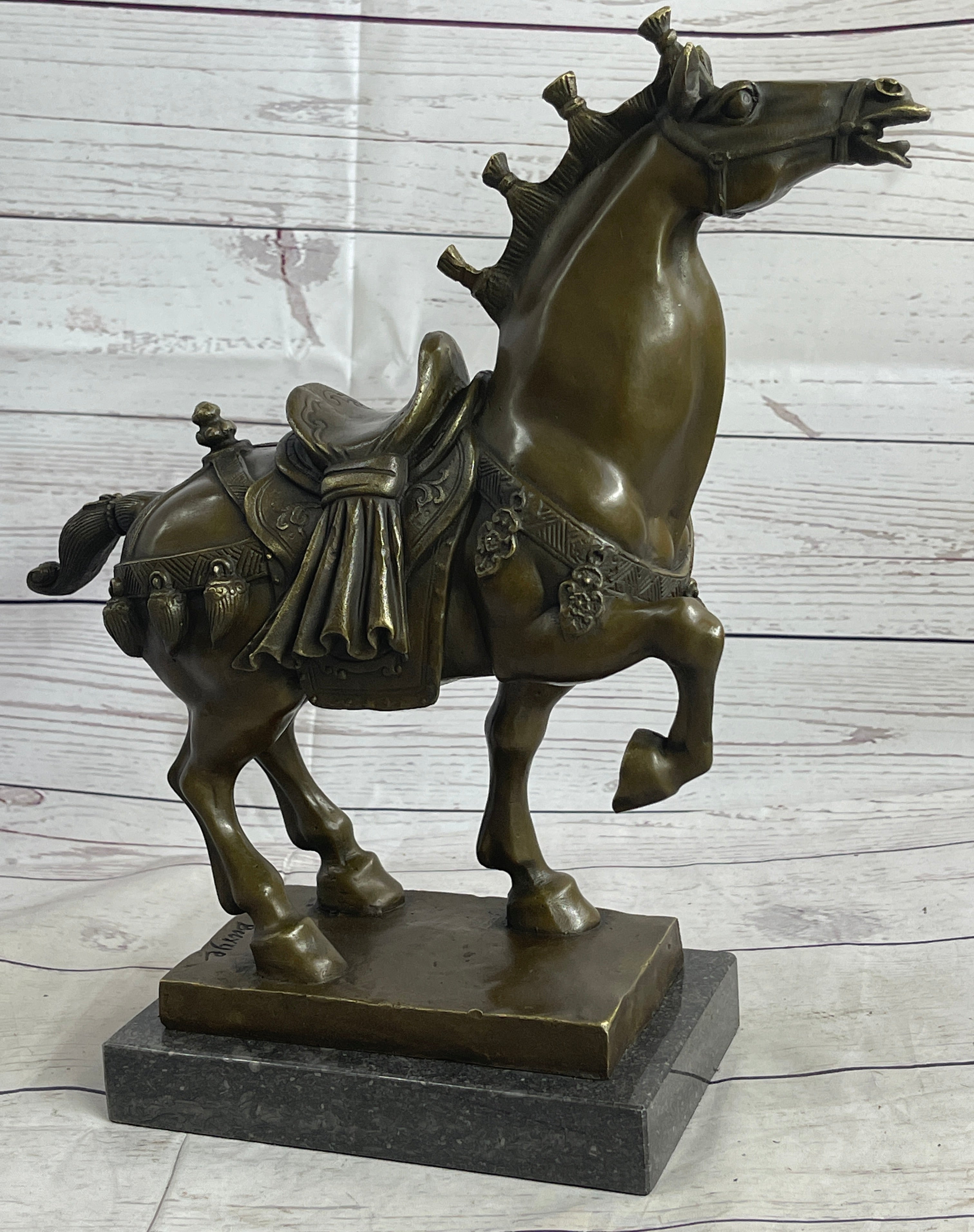 Chinese Tang Horse Bronze Sculpture Museum Quality Figurine Figure Decor 14" x 14"