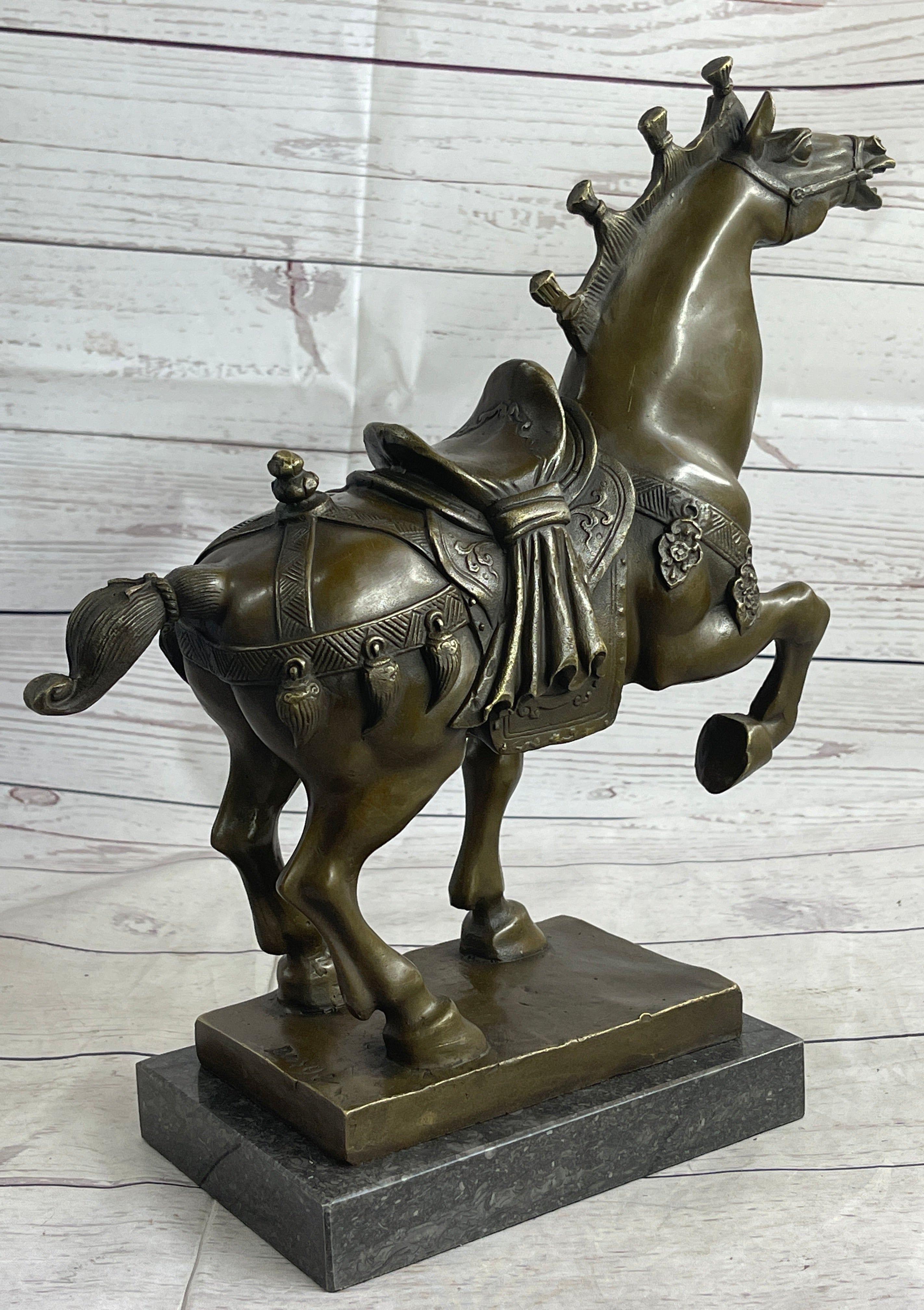 Chinese Tang Horse Bronze Sculpture Museum Quality Figurine Figure Decor 14" x 14"