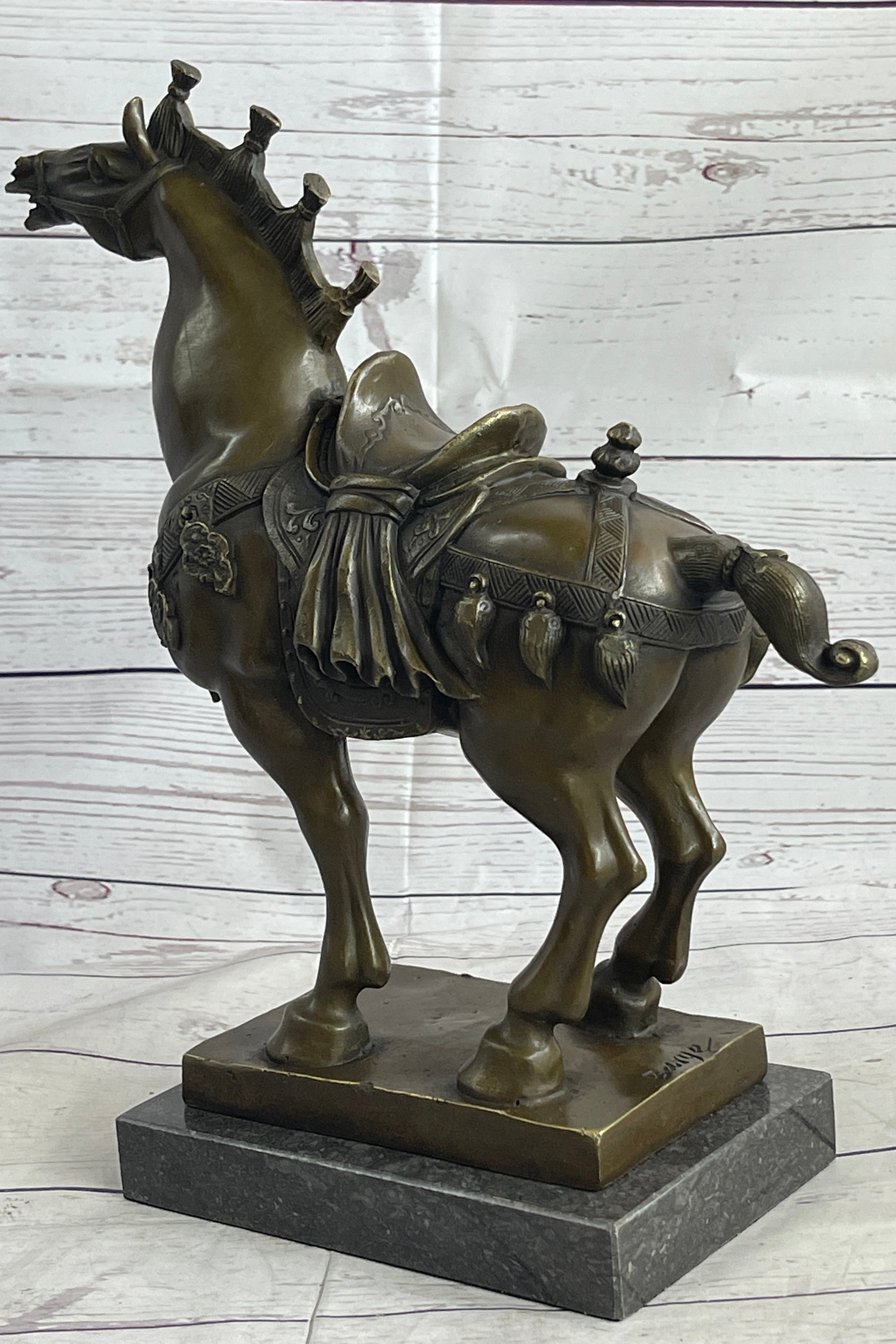 Chinese Tang Horse Bronze Sculpture Museum Quality Figurine Figure Decor 14" x 14"