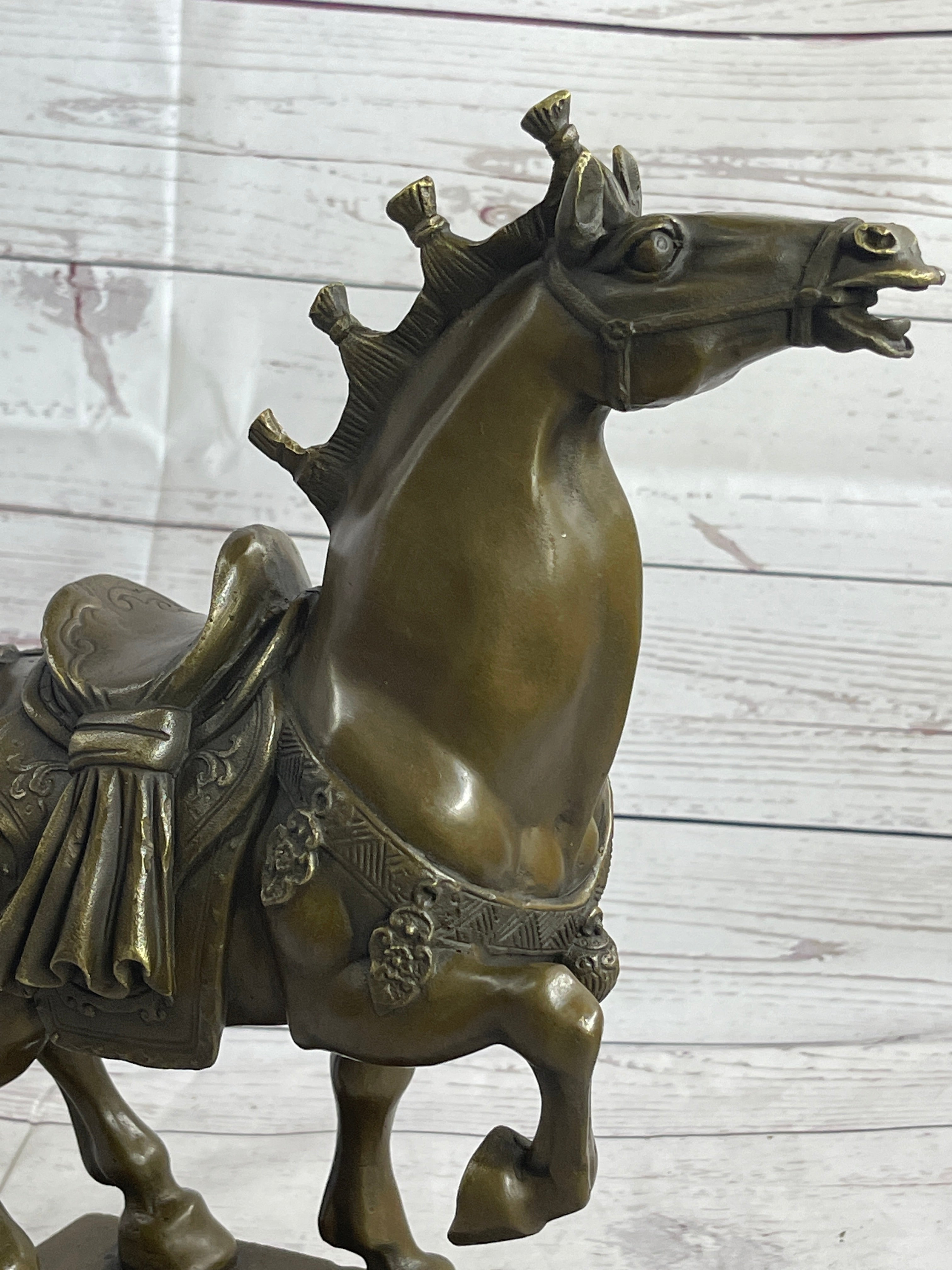 Chinese Tang Horse Bronze Sculpture Museum Quality Figurine Figure Decor 14" x 14"