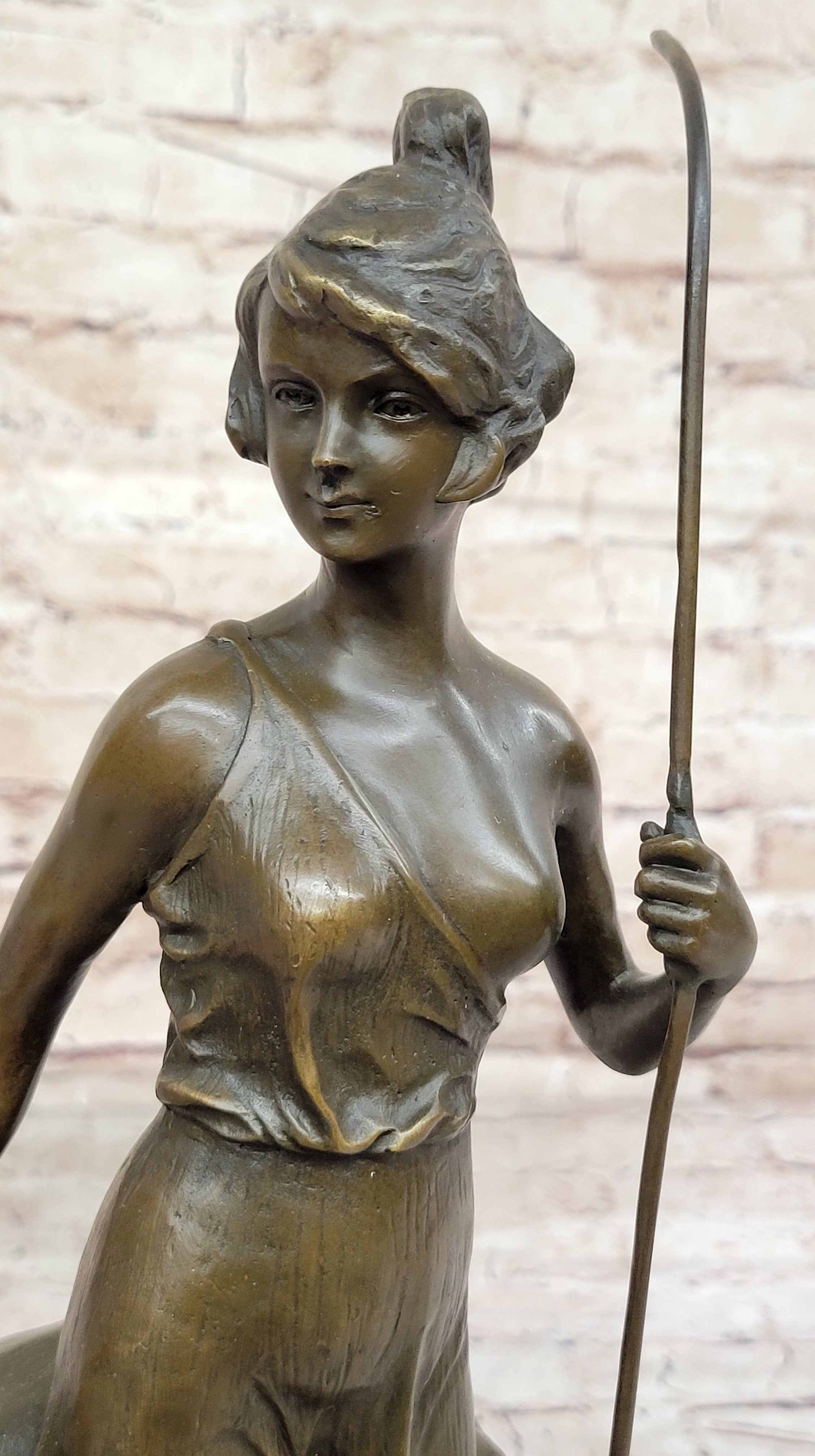 Diana the Huntress with Companion Dog by  Bruno Zach Bronze Sculpture