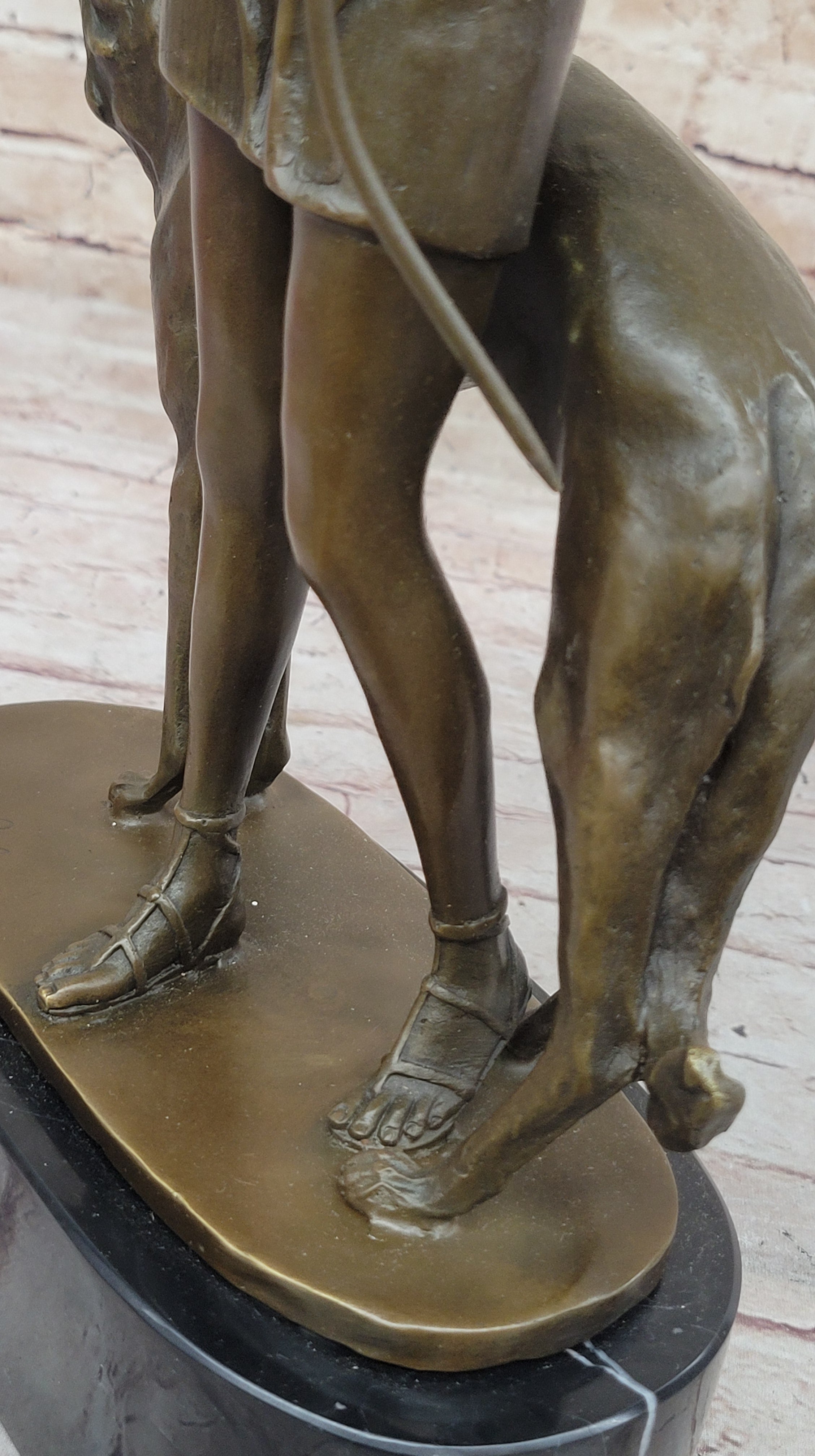 Diana the Huntress with Companion Dog by  Bruno Zach Bronze Sculpture