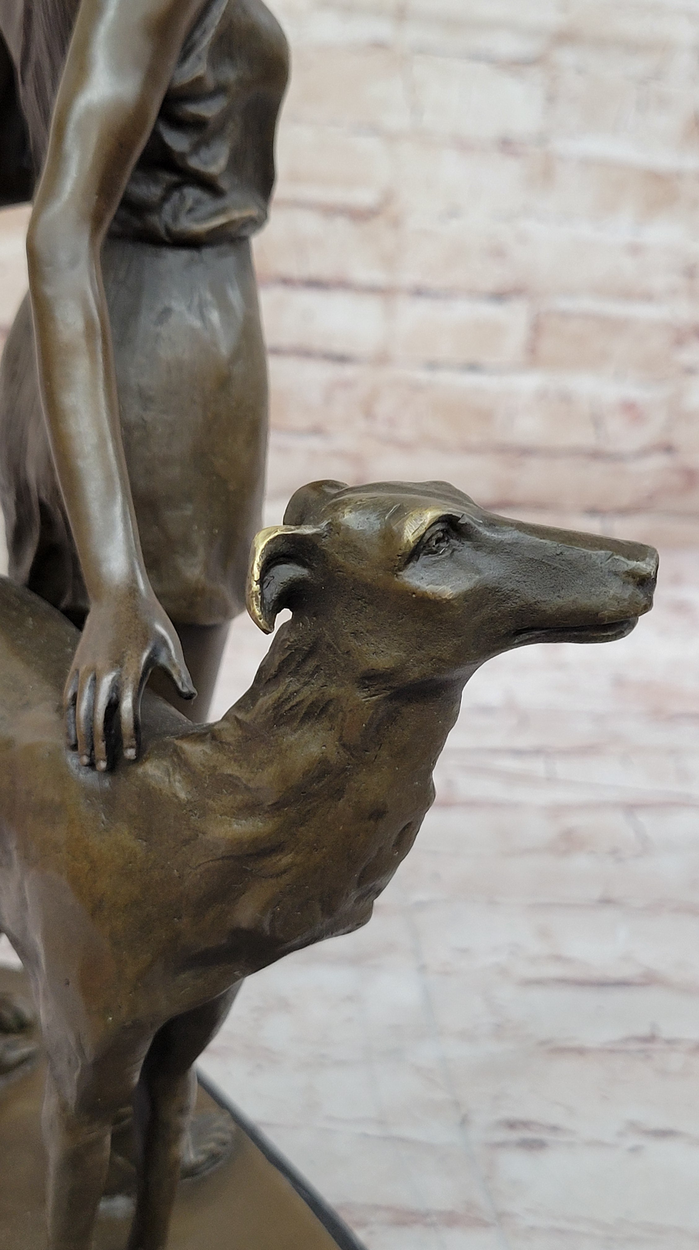 Diana the Huntress with Companion Dog by  Bruno Zach Bronze Sculpture