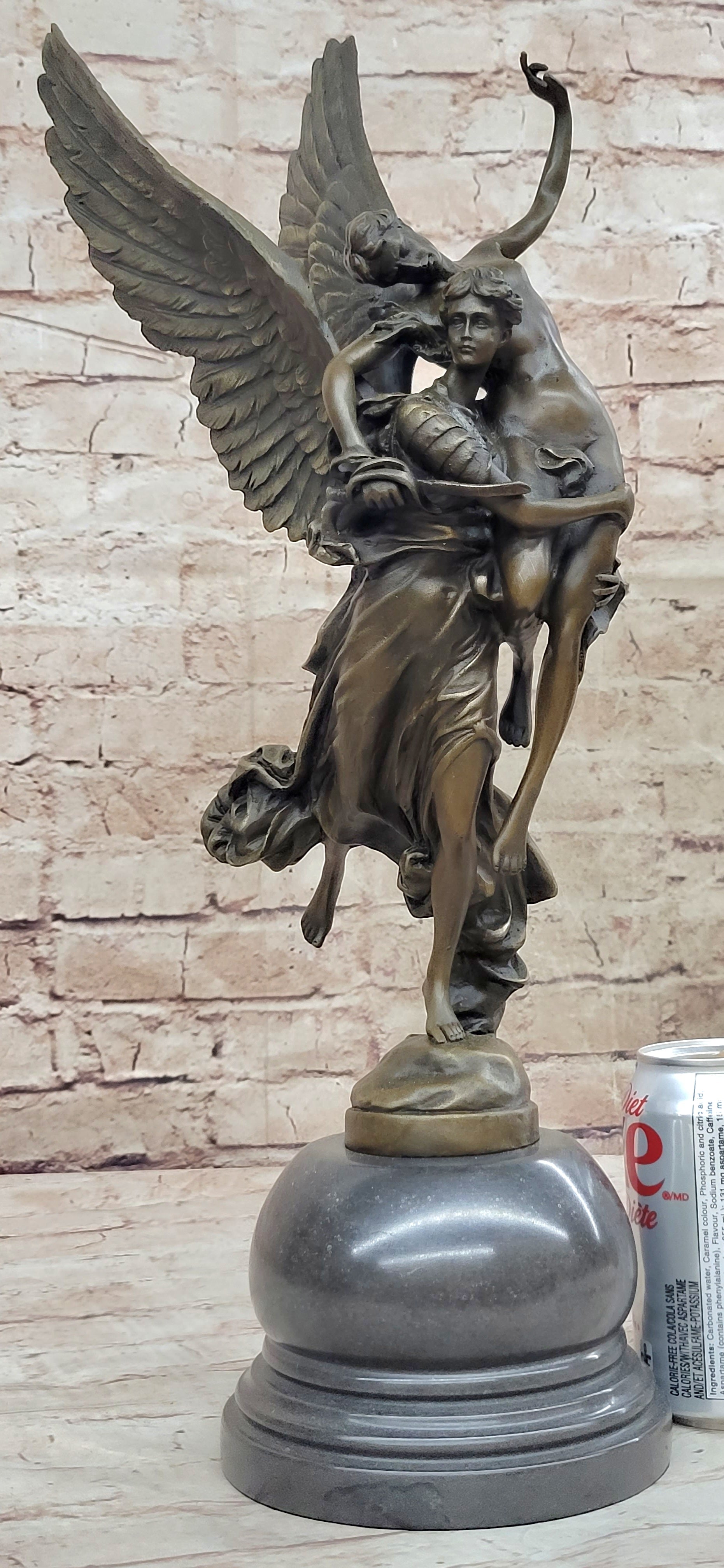 Gloria Victis Bronze Statue Sculpture of Angel Carrying Man Away