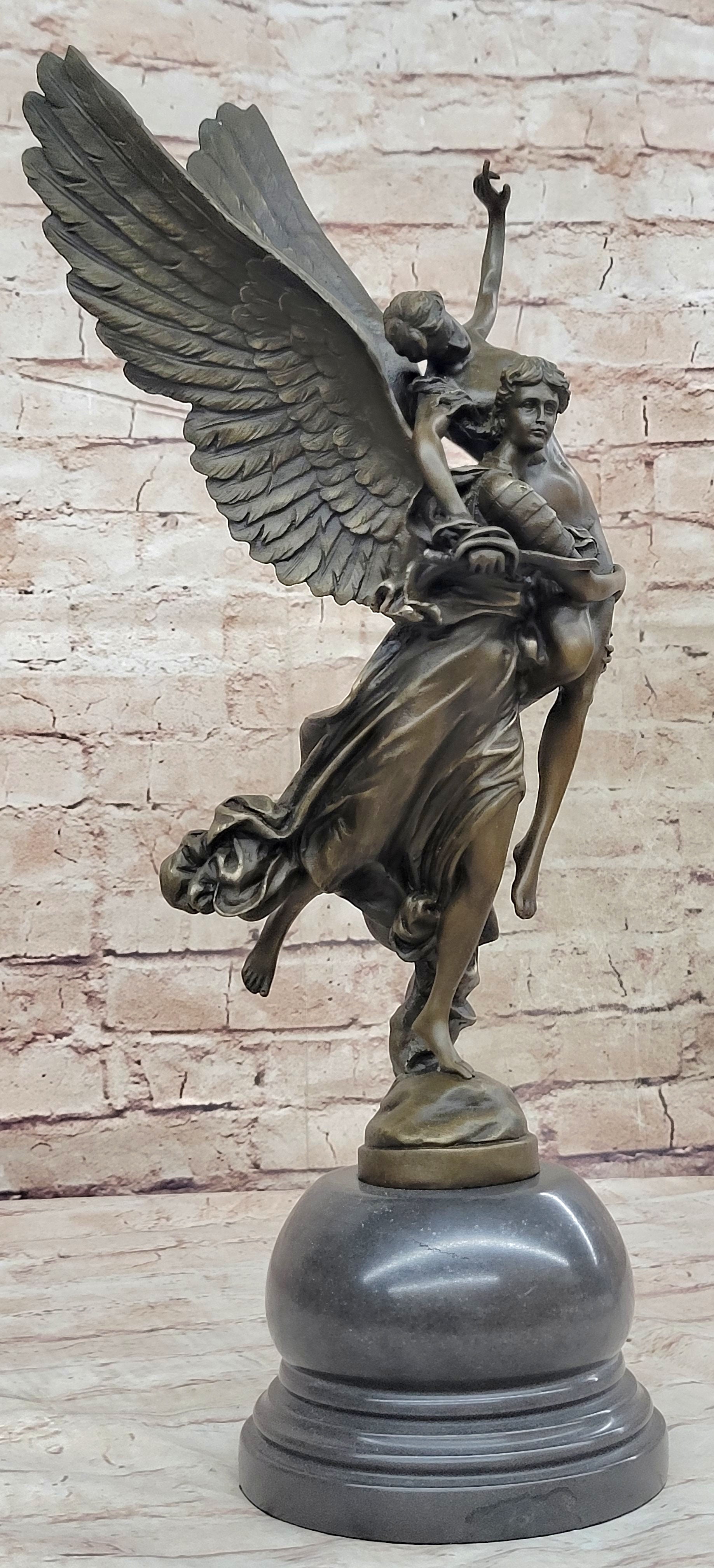 Gloria Victis Bronze Statue Sculpture of Angel Carrying Man Away