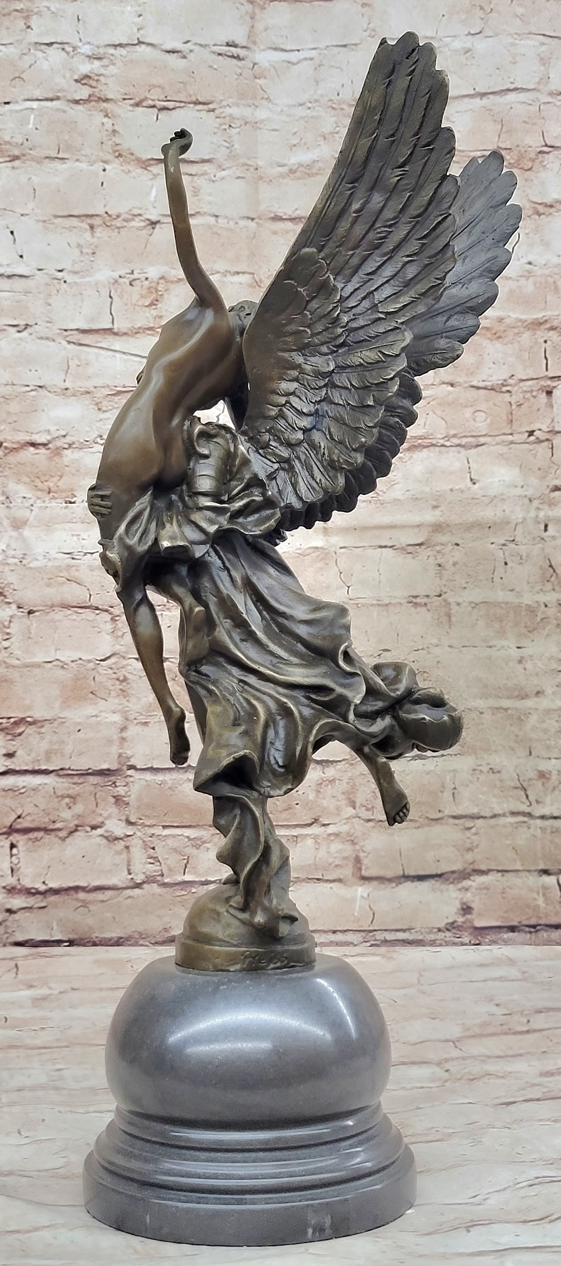 Gloria Victis Bronze Statue Sculpture of Angel Carrying Man Away