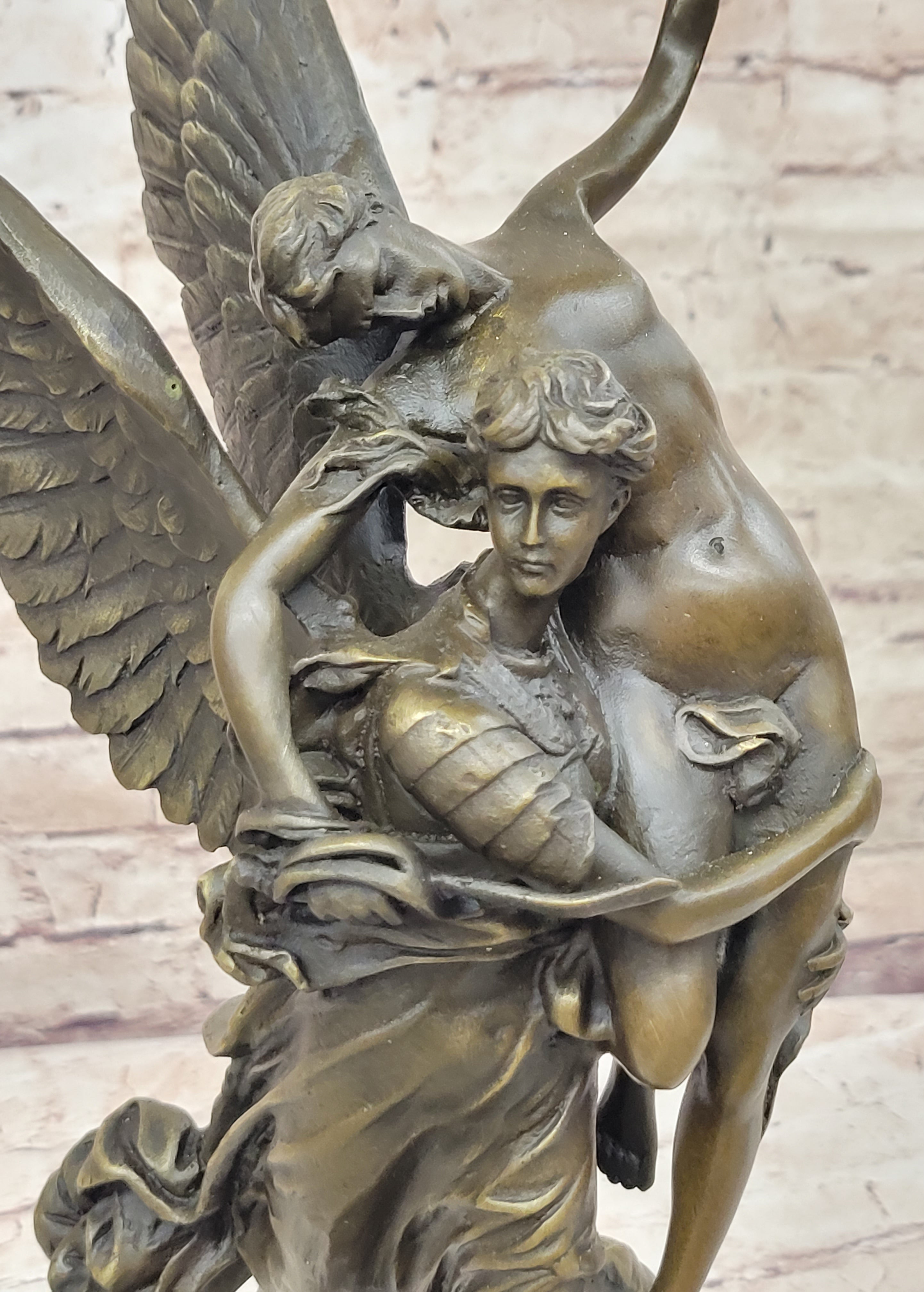 Gloria Victis Bronze Statue Sculpture of Angel Carrying Man Away