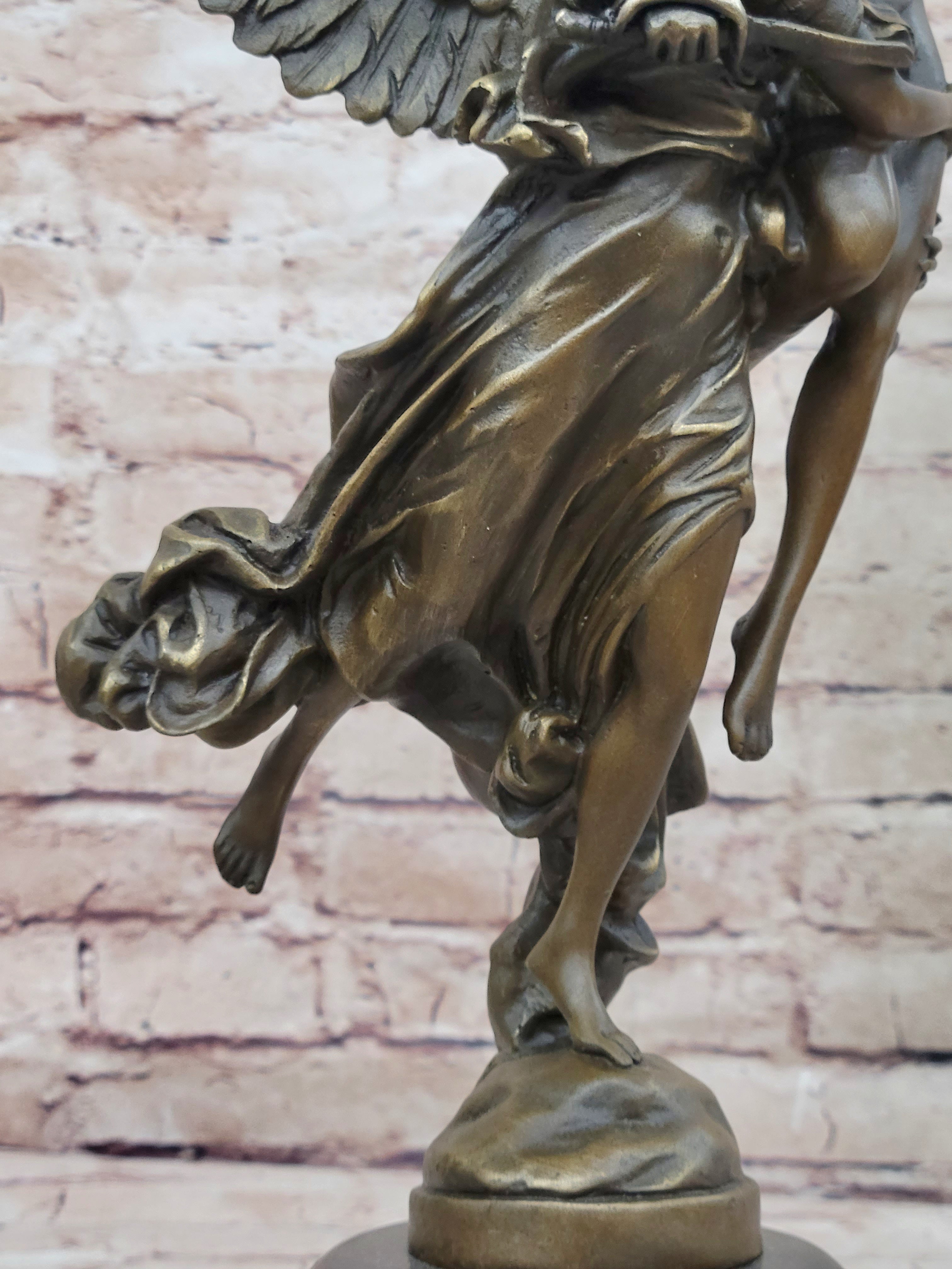 Gloria Victis Bronze Statue Sculpture of Angel Carrying Man Away