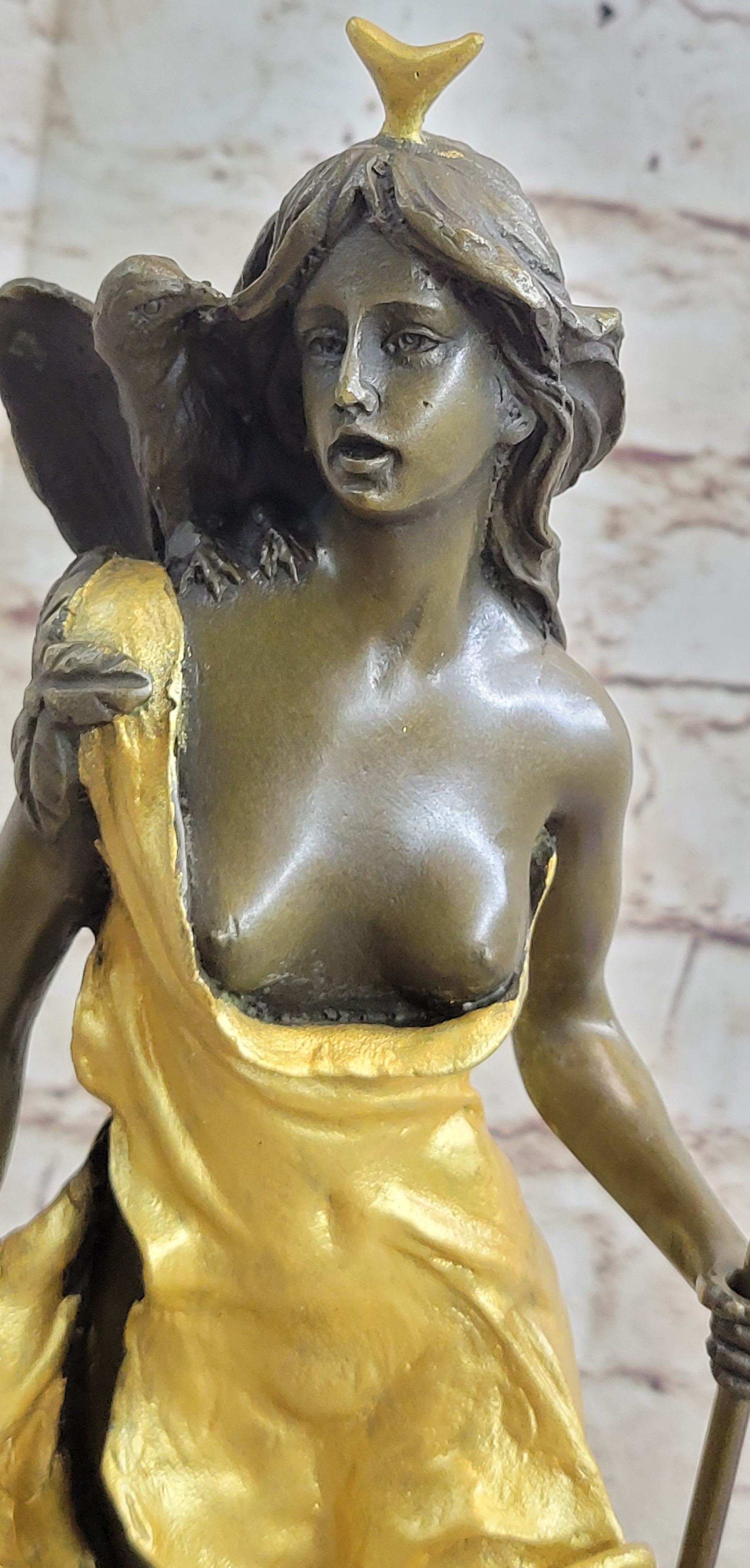 Signed Original Aldo Vitale Nude Diana the Huntress and her Dog Bronze Sculpture