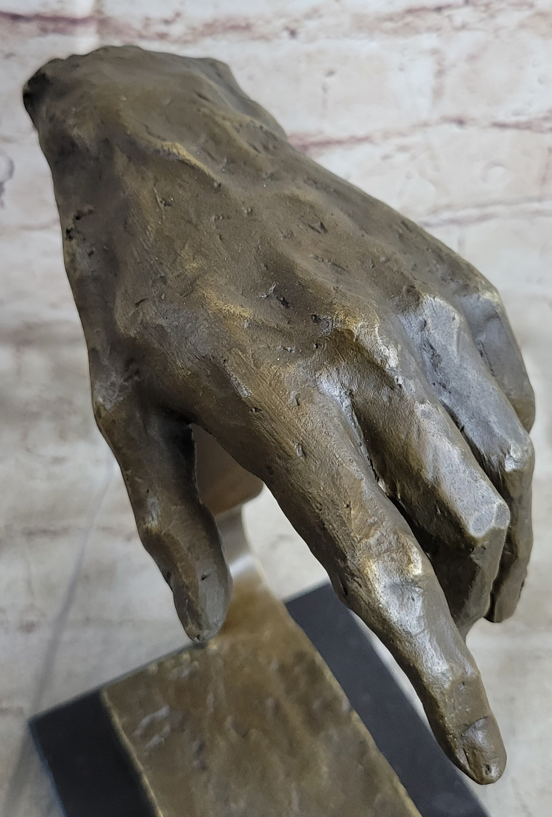 The Creation of Adam Touching Hands Bronze Statue Sculpture Figure Dali 9" x 18"