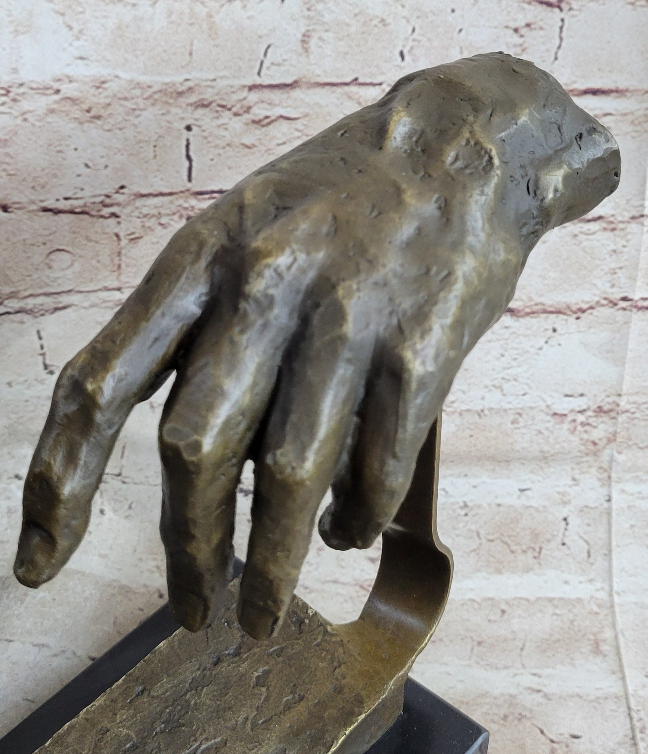 The Creation of Adam Touching Hands Bronze Statue Sculpture Figure Dali 9" x 18"