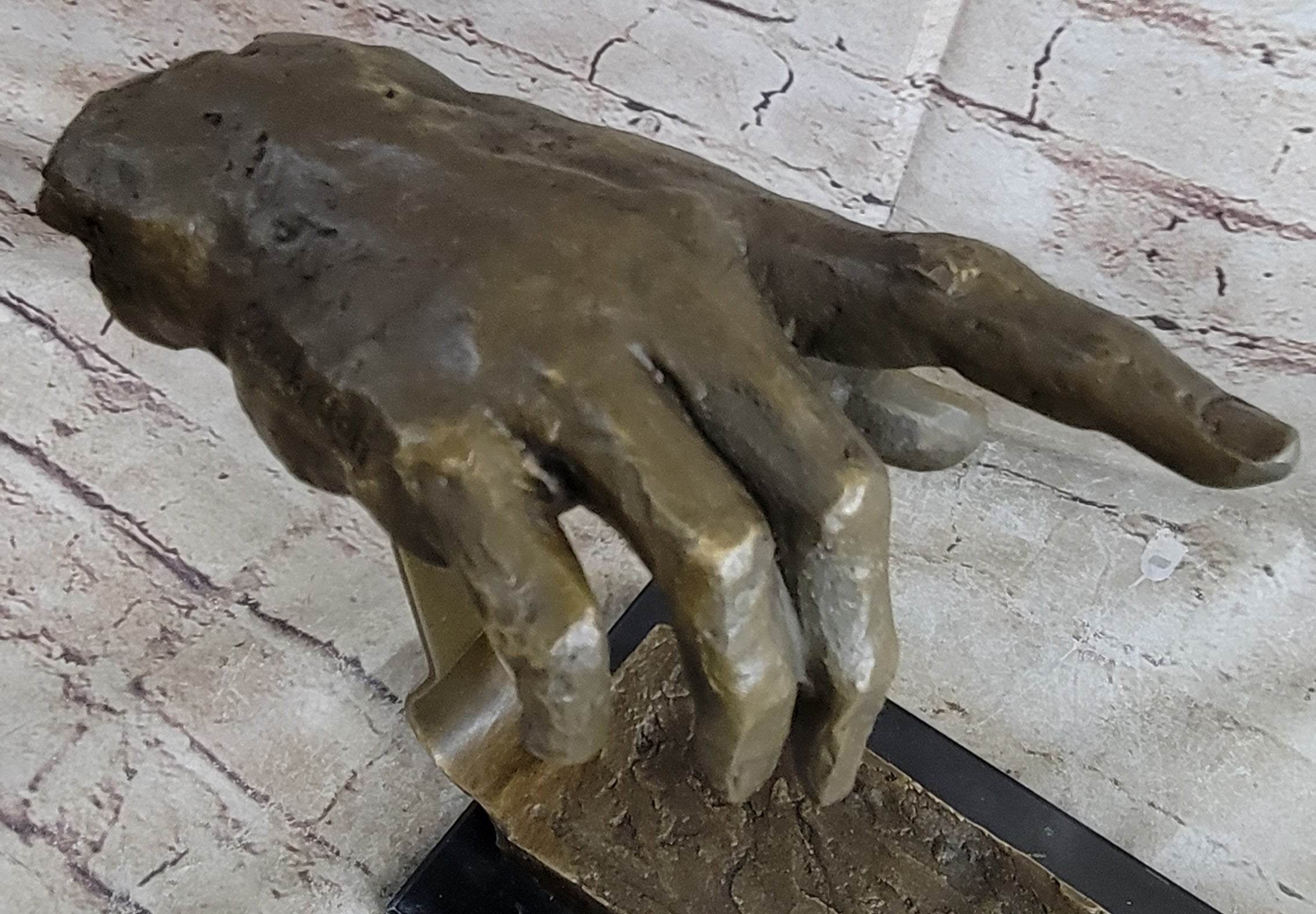 The Creation of Adam Touching Hands Bronze Statue Sculpture Figure Dali 9" x 18"