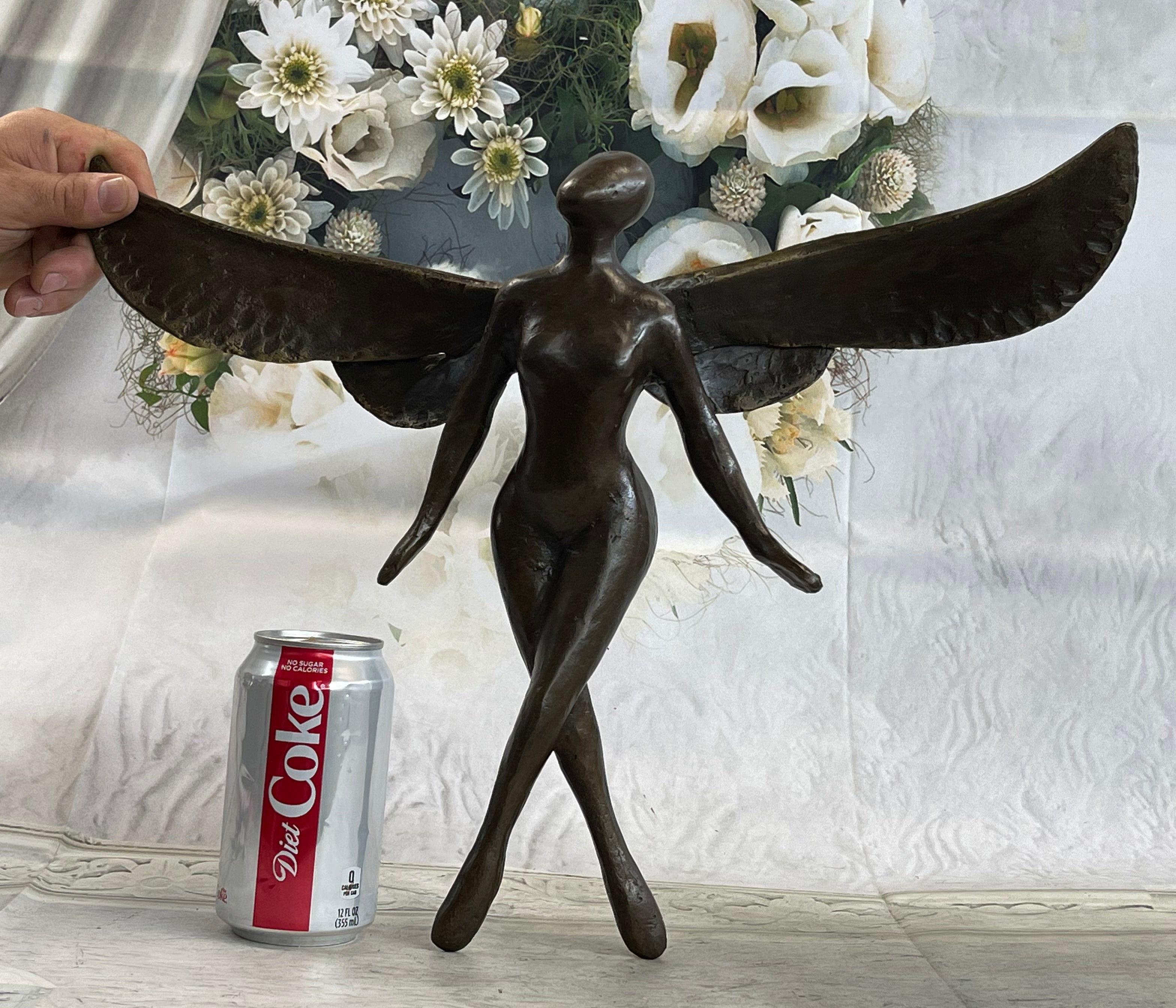 Brown Patina Signed Original Abstract Angel Limited Edition By Watson English Artisan Bronze