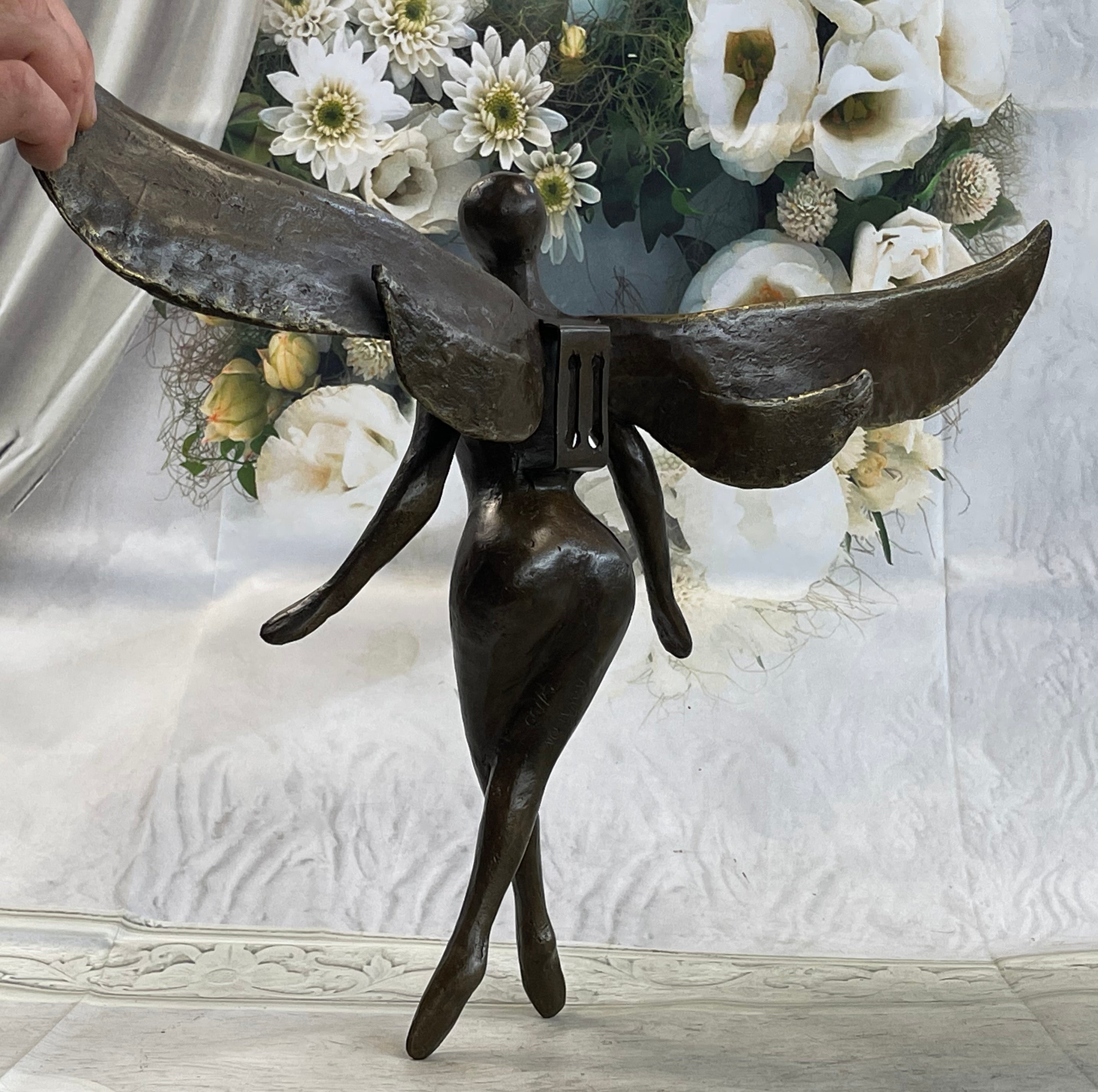 Brown Patina Signed Original Abstract Angel Limited Edition By Watson English Artisan Bronze