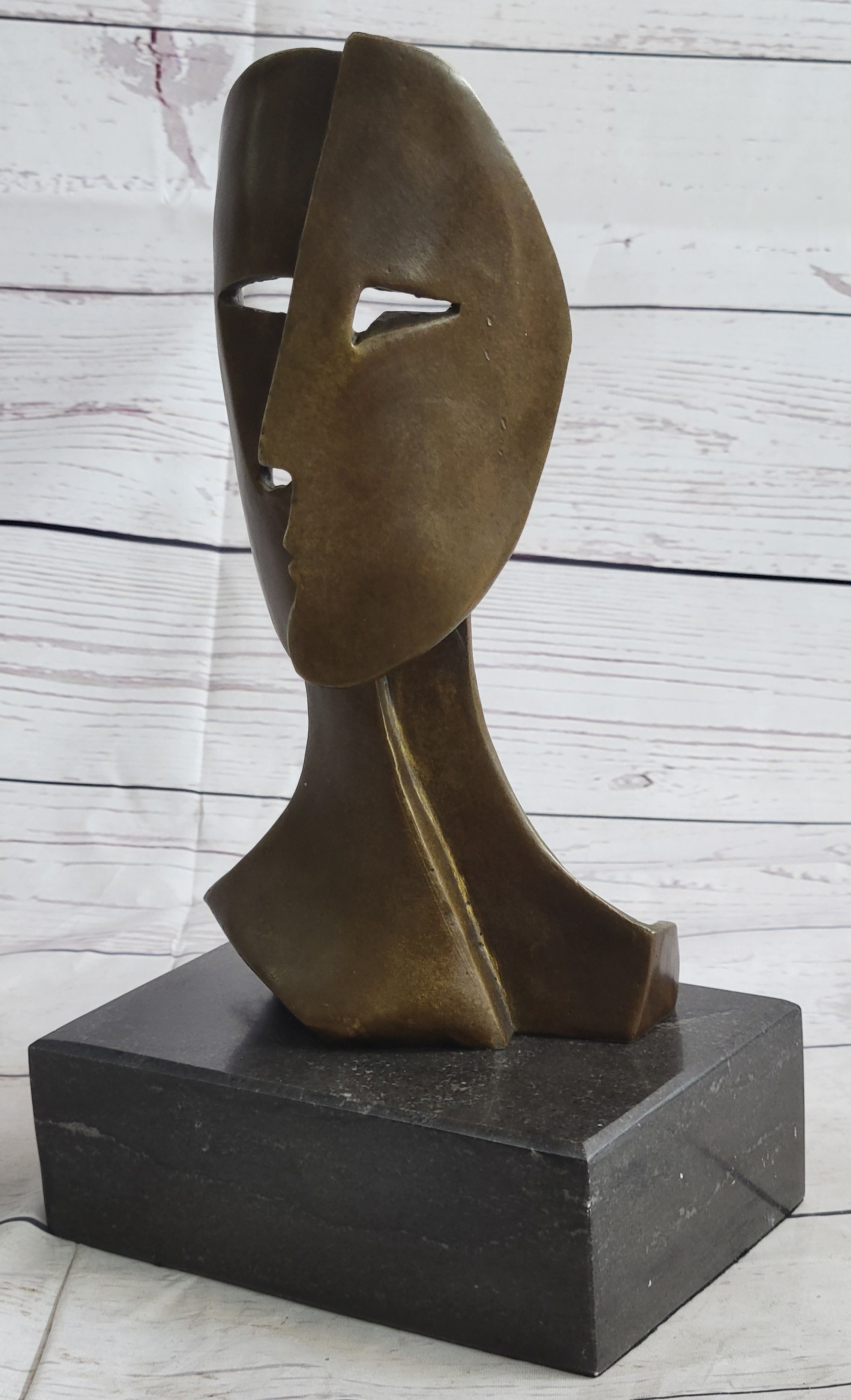 Pablo Picasso Two Faces Mask Modern Art Cubism Statue Sculpture Decor 11" x 6"