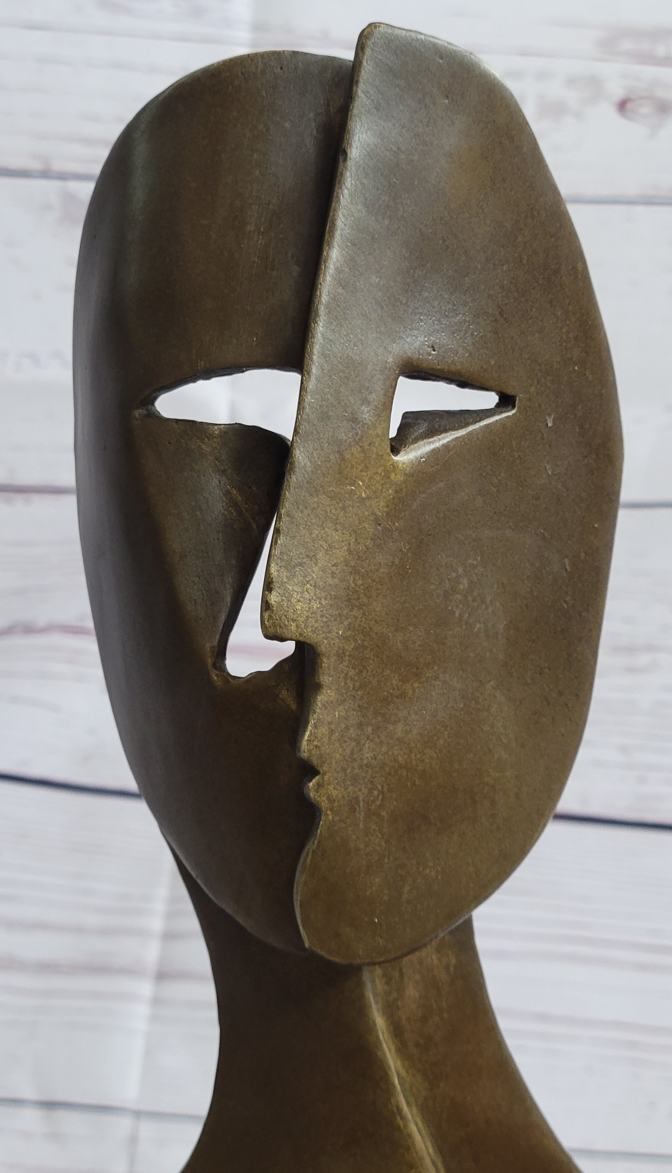 Pablo Picasso Two Faces Mask Modern Art Cubism Statue Sculpture Decor 11" x 6"