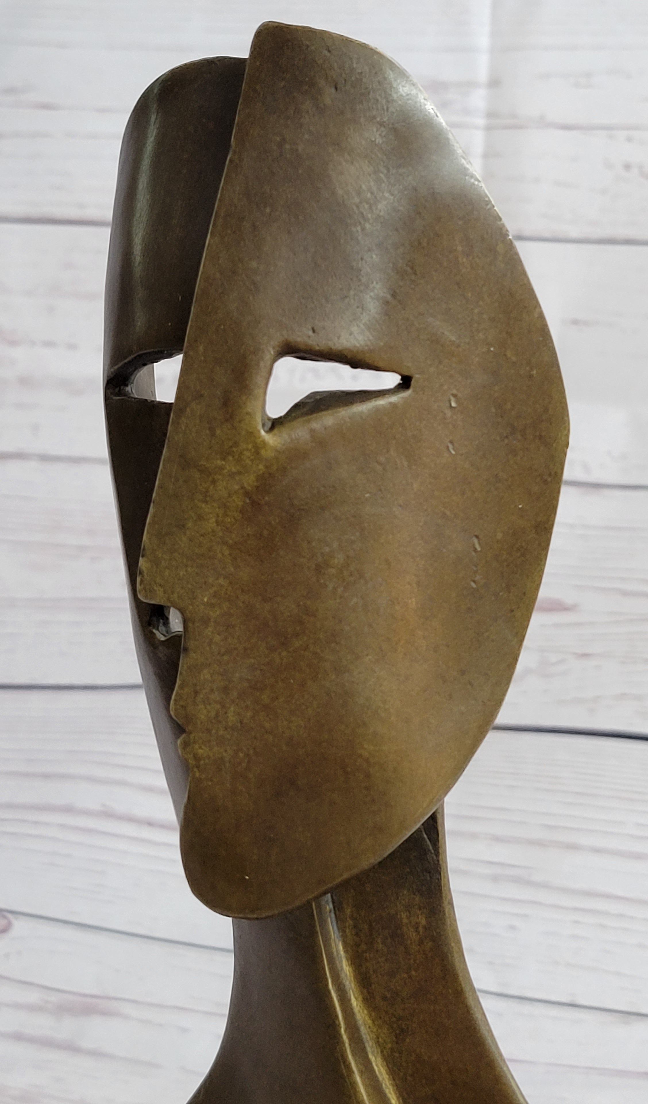 Pablo Picasso Two Faces Mask Modern Art Cubism Statue Sculpture Decor 11" x 6"