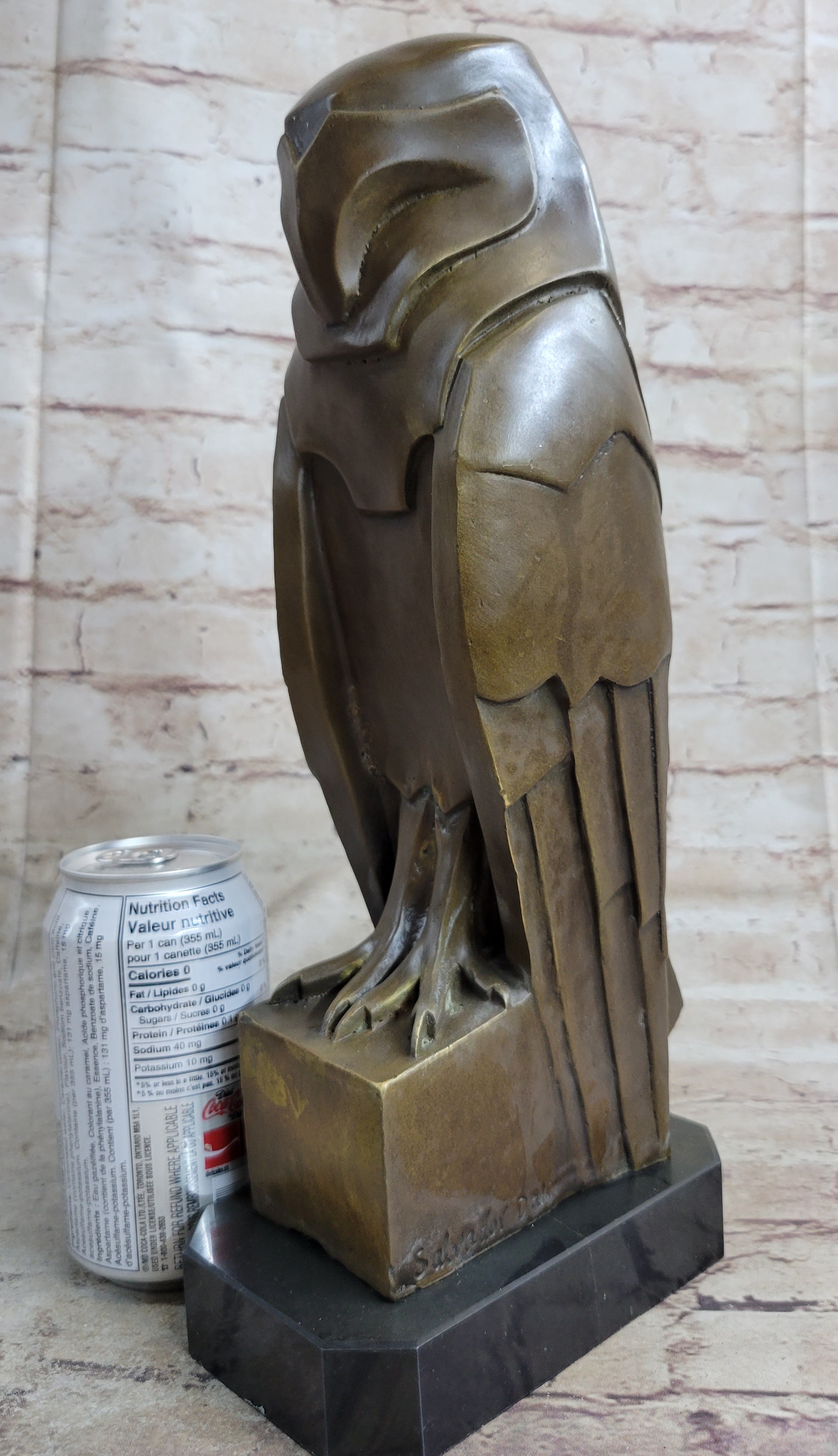 Salvador Dali Abstract Modern Art Owl Bronze Sculpture Marble Statue Home Decor