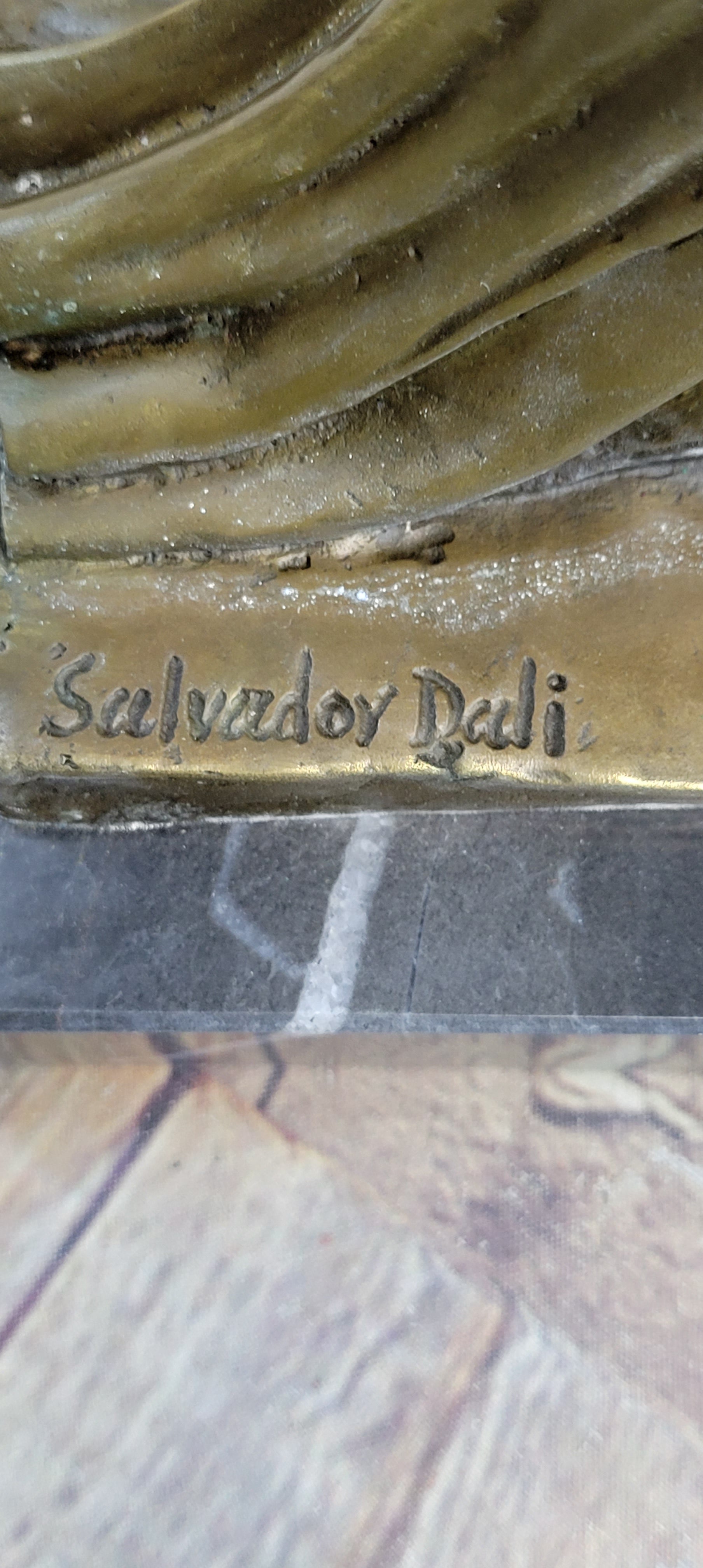 Salvador Dali Alice in Wonderland Bronze Sculpture Statue Surrealism Figure 19" x 8"