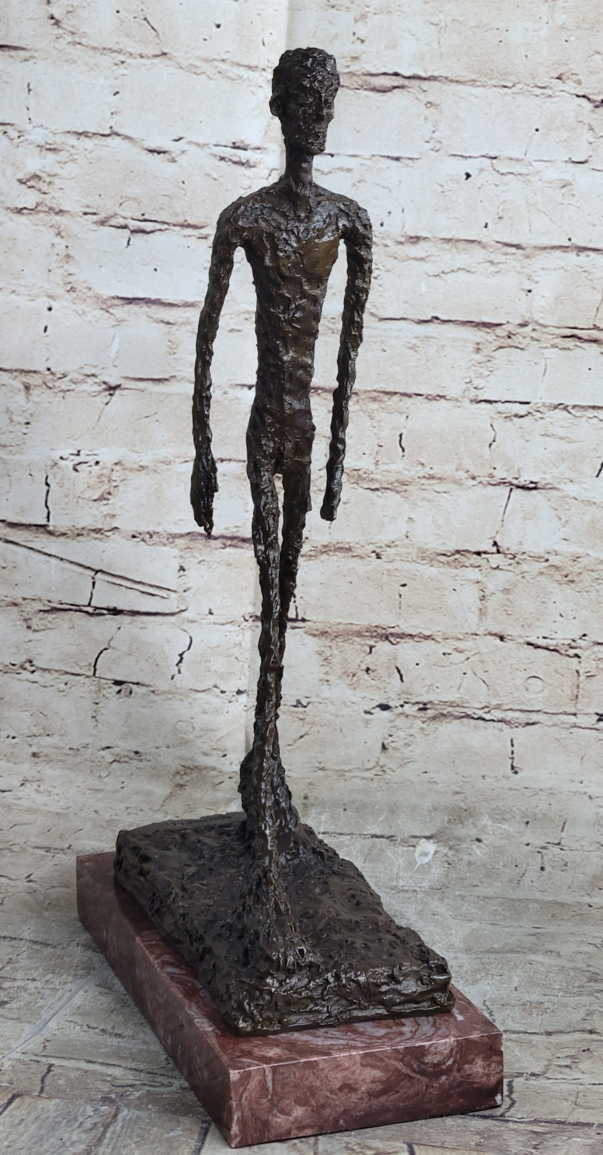 Walking Man after Alberto Giacometti Bronze Statue Sculpture Figure 16" x 10"