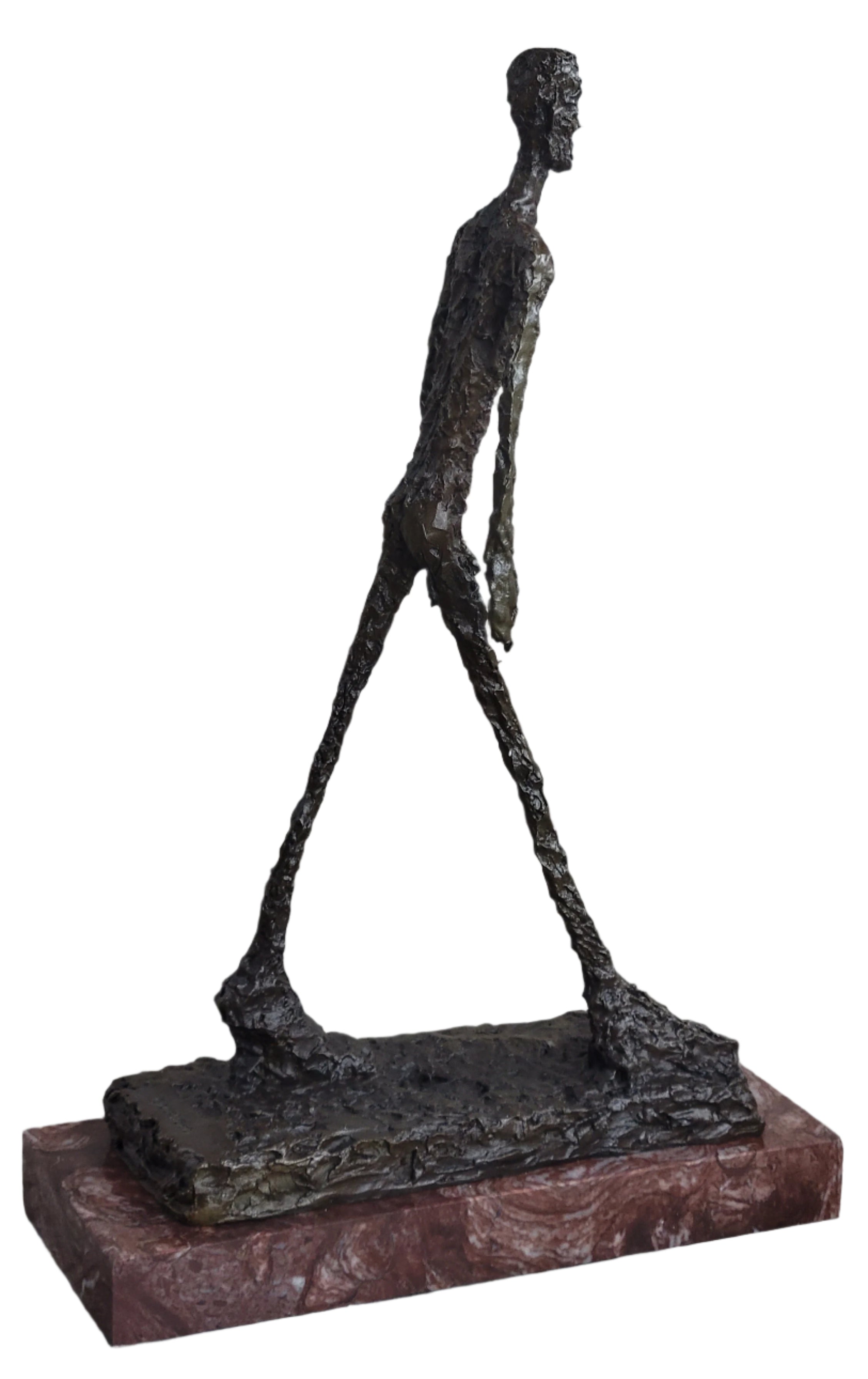 Walking Man after Alberto Giacometti Bronze Statue Sculpture Figure 16" x 10"