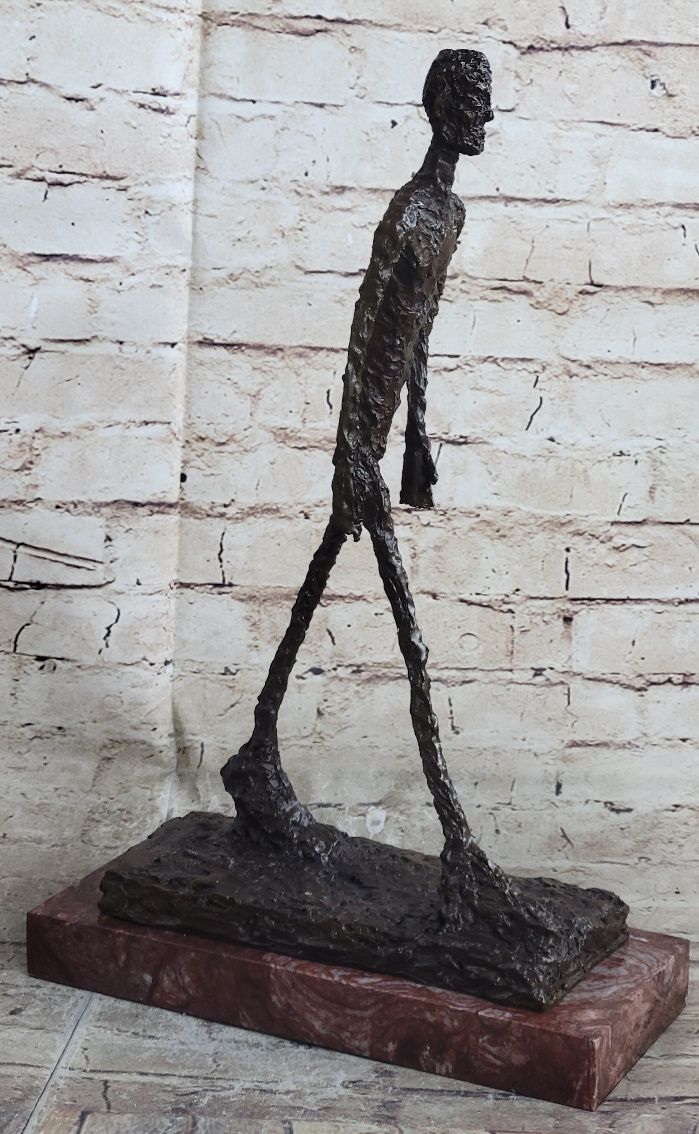 Walking Man after Alberto Giacometti Bronze Statue Sculpture Figure 16" x 10"