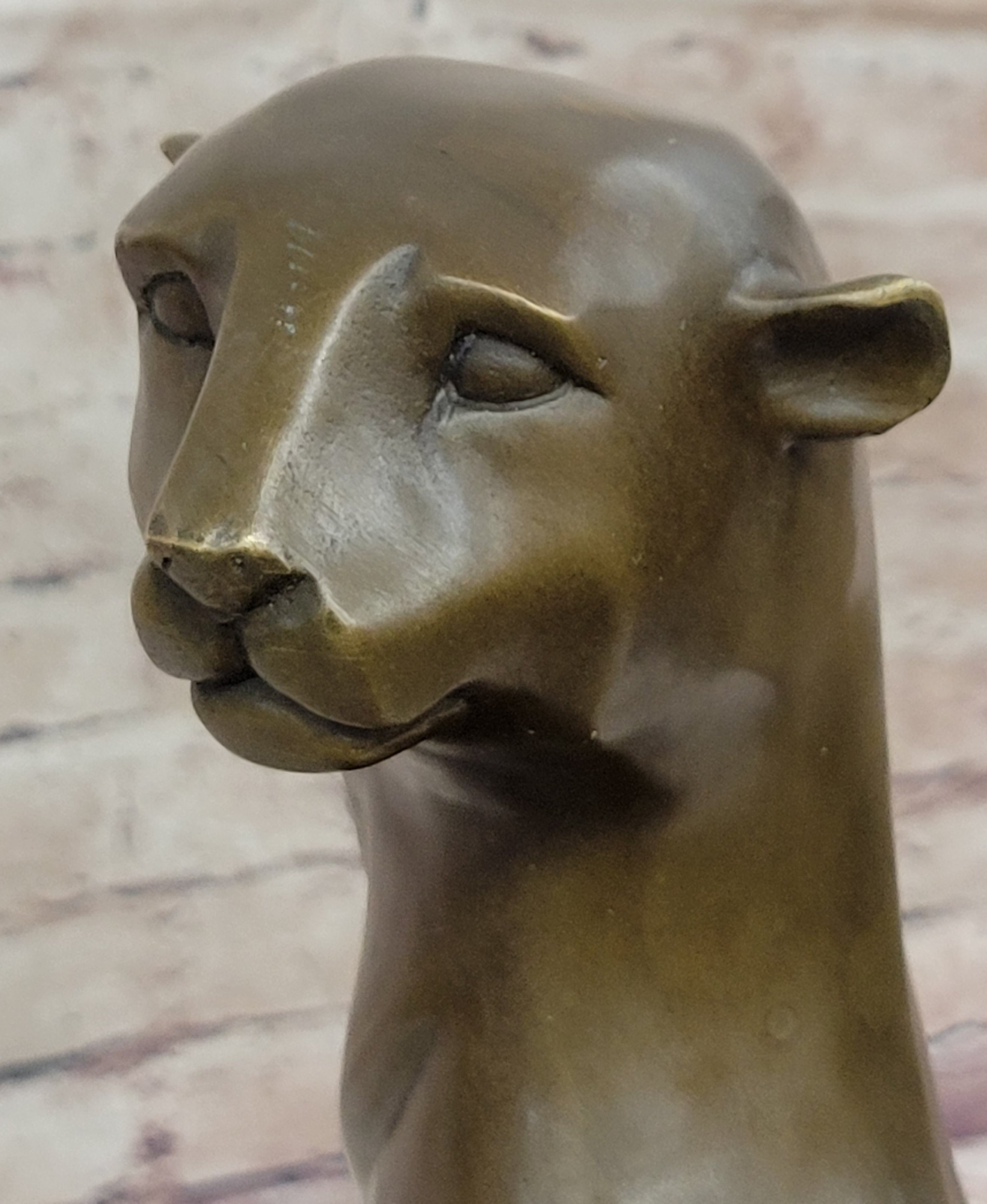 Modern Art Extra Large Mountain Lion Bronze Sculpture By Henry Moore Figurine