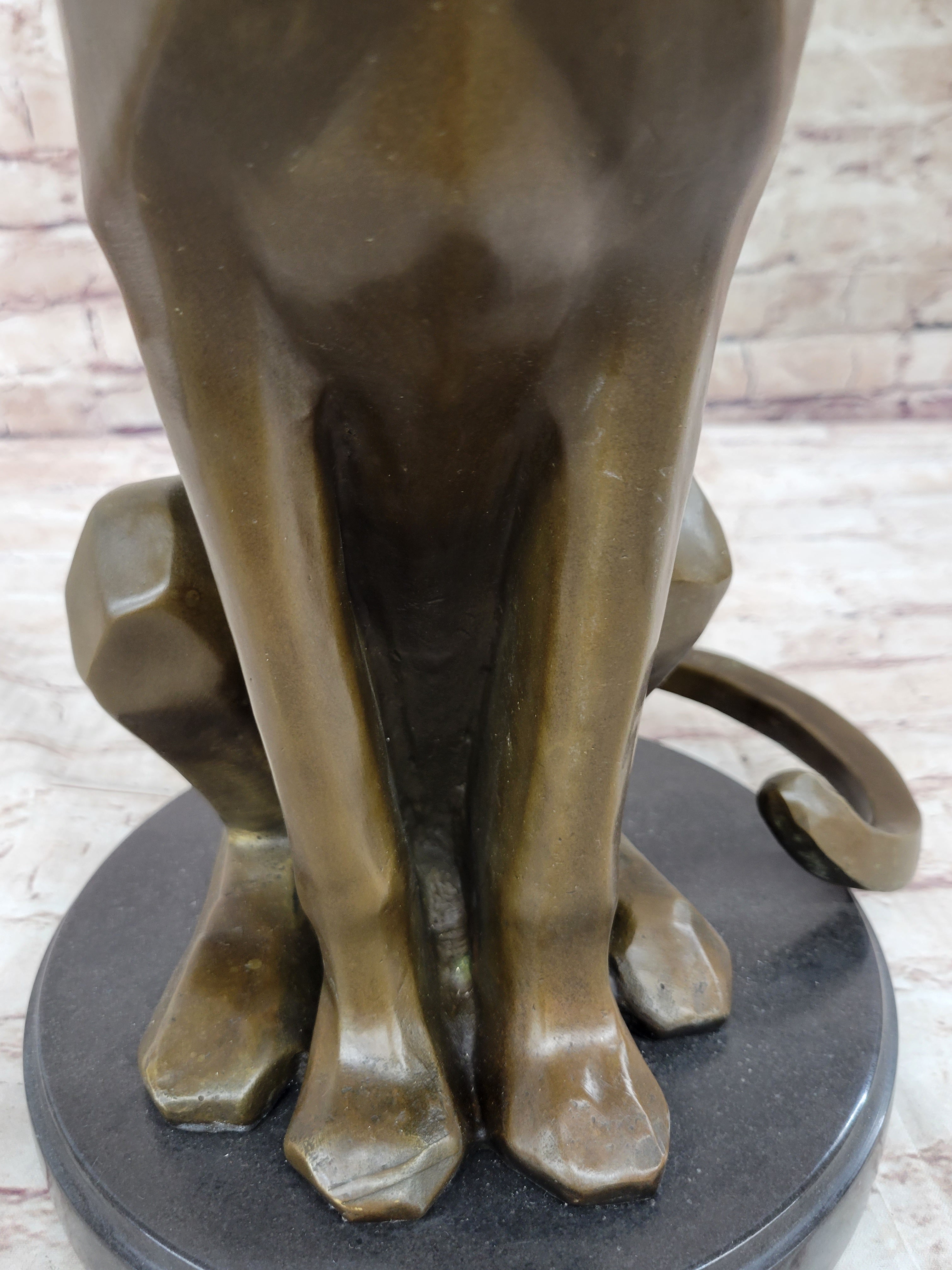 Modern Art Extra Large Mountain Lion Bronze Sculpture By Henry Moore Figurine