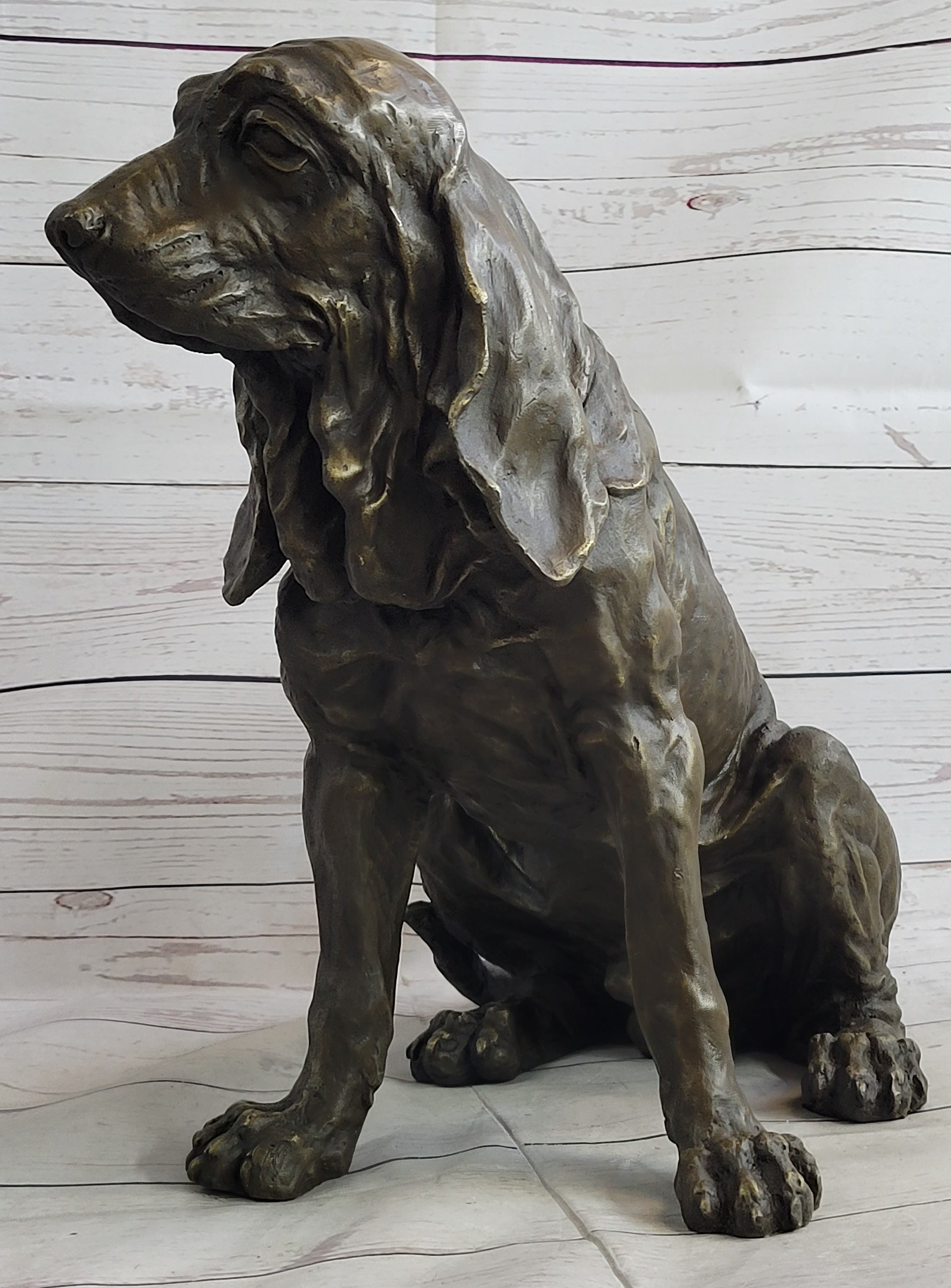 Bloodhound Basset Hound Wrinkly Dog Figure Statue Sculpture 14" x 18"