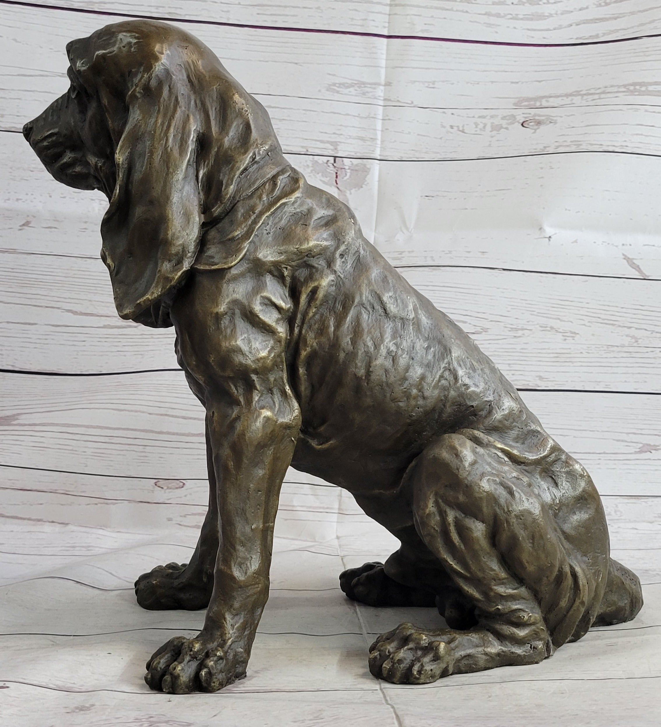 Bloodhound Basset Hound Wrinkly Dog Figure Statue Sculpture 14" x 18"