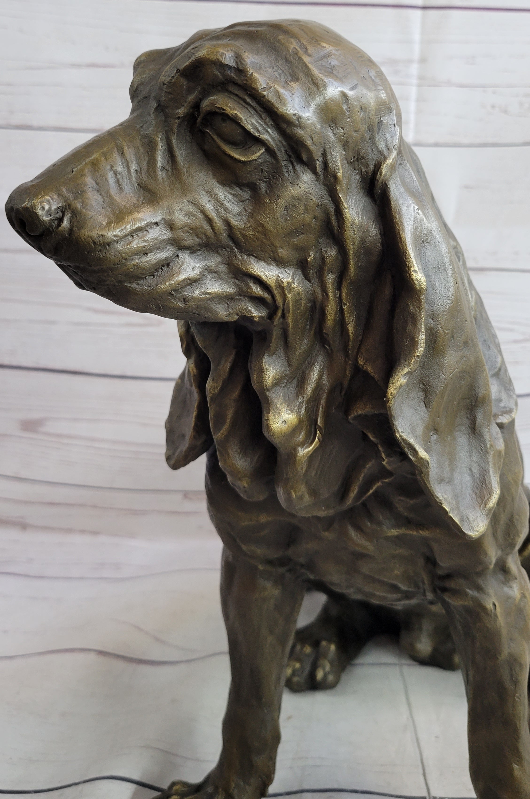 Bloodhound Basset Hound Wrinkly Dog Figure Statue Sculpture 14" x 18"